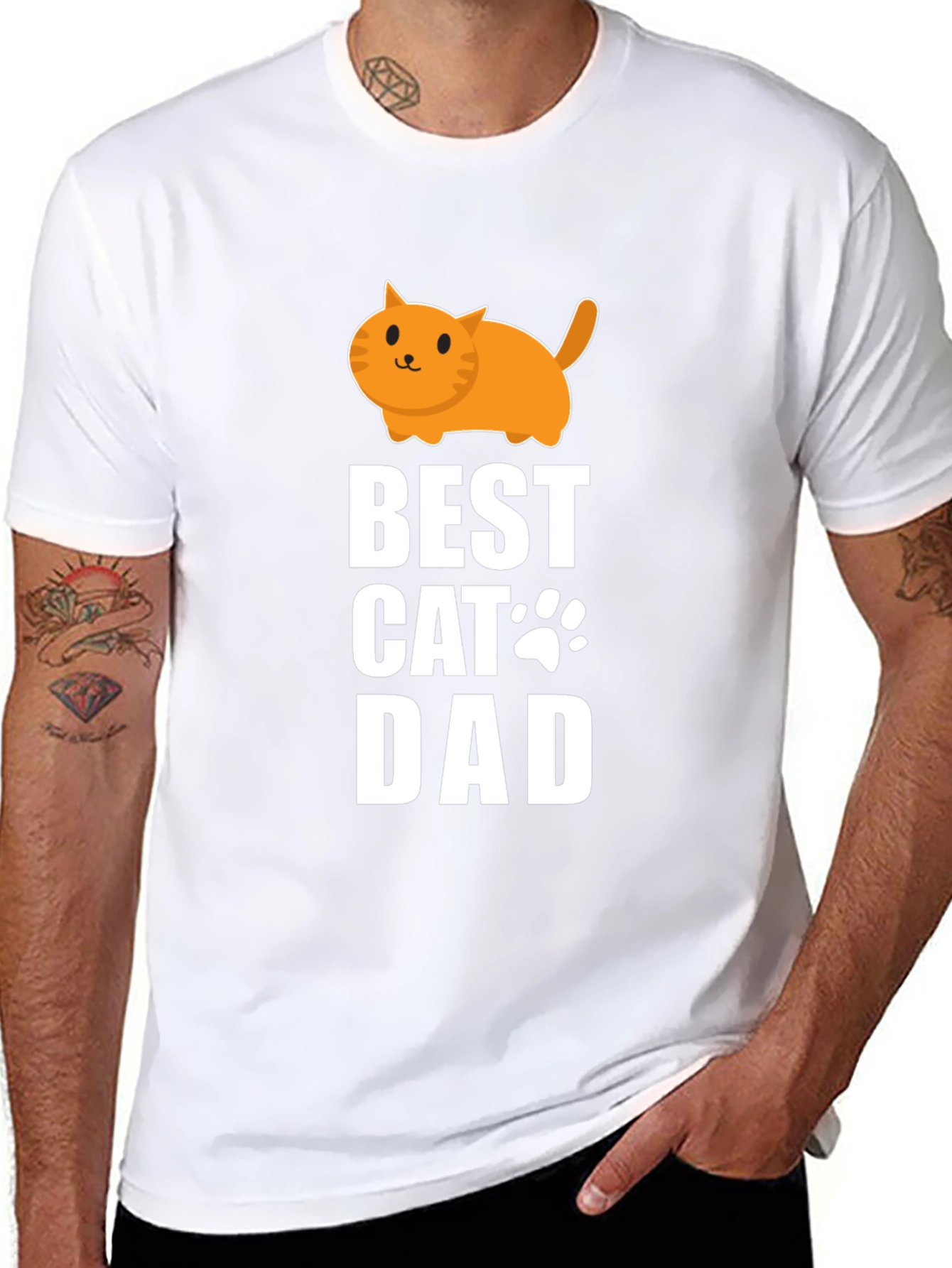 Best Cat Dad T-Shirt - Cute Graphic Tee