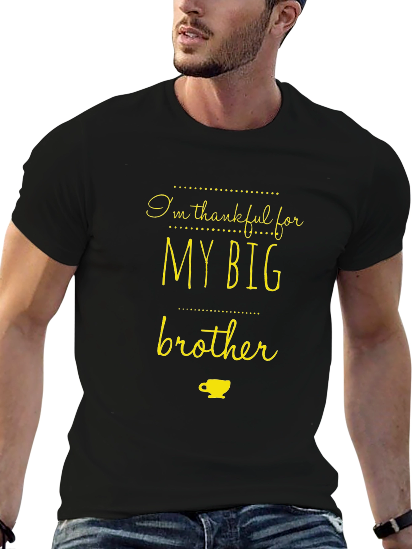 Thankful For My Big Brother Black T-Shirt