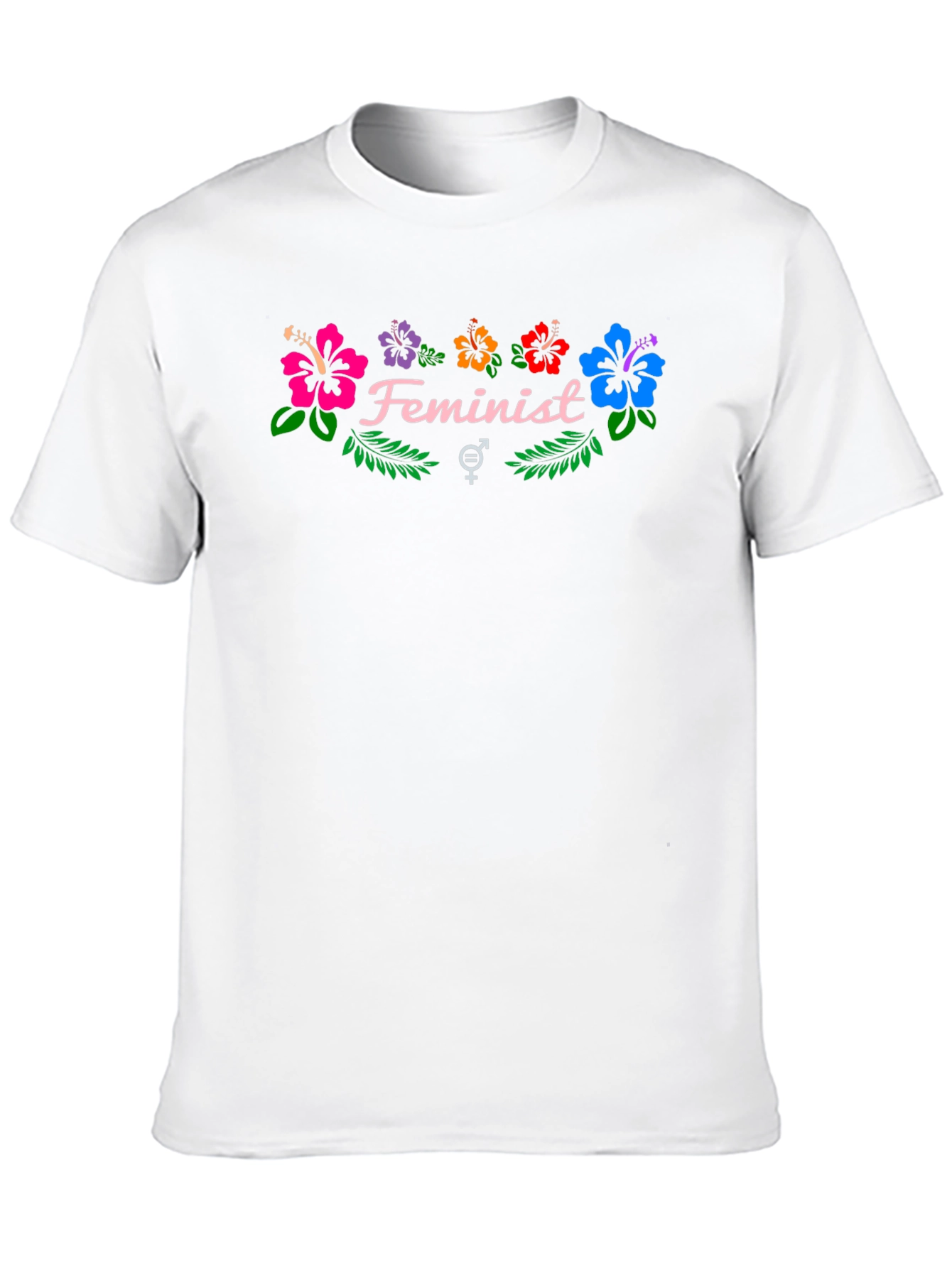 Feminist Floral Graphic Tee - Black Cotton