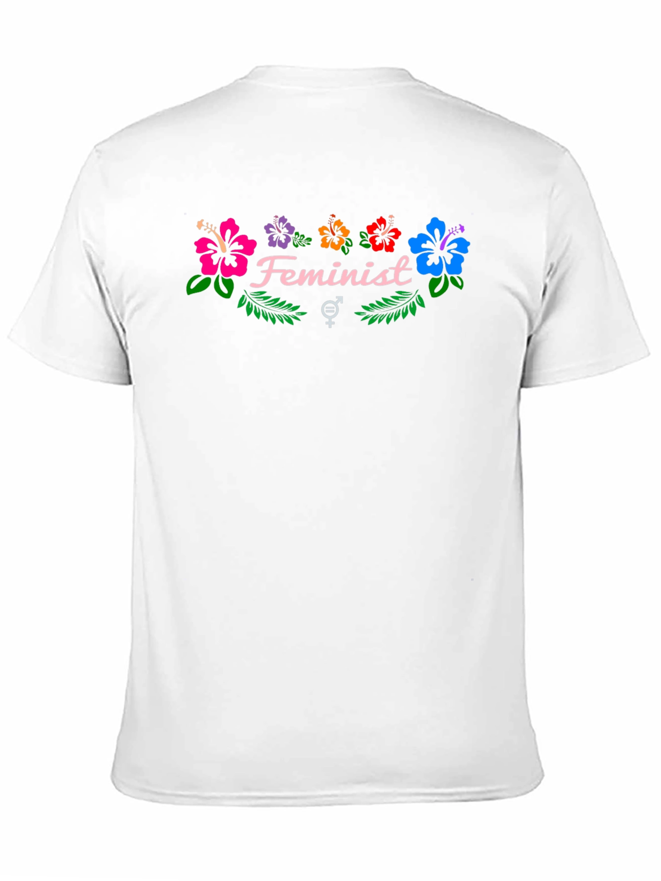 Feminist Floral Graphic Tee - Black Cotton