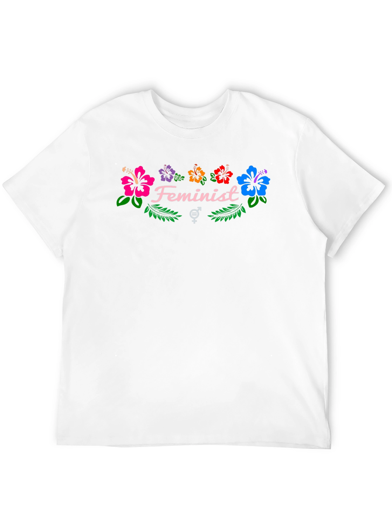 Feminist Floral Graphic Tee - Black Cotton