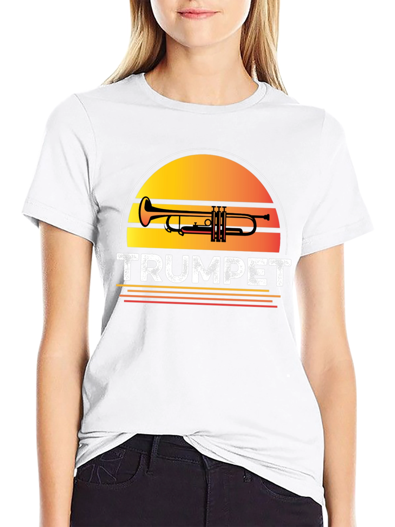 Trumpet Sunset Graphic T-Shirt