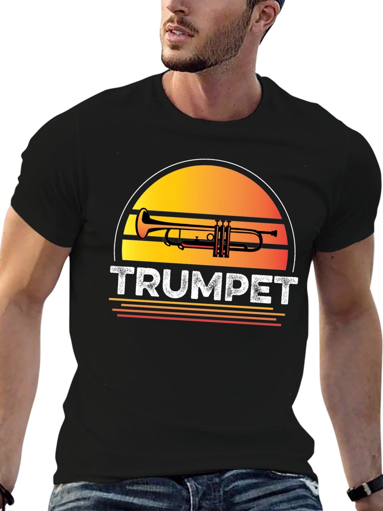 Trumpet Sunset Graphic T-Shirt