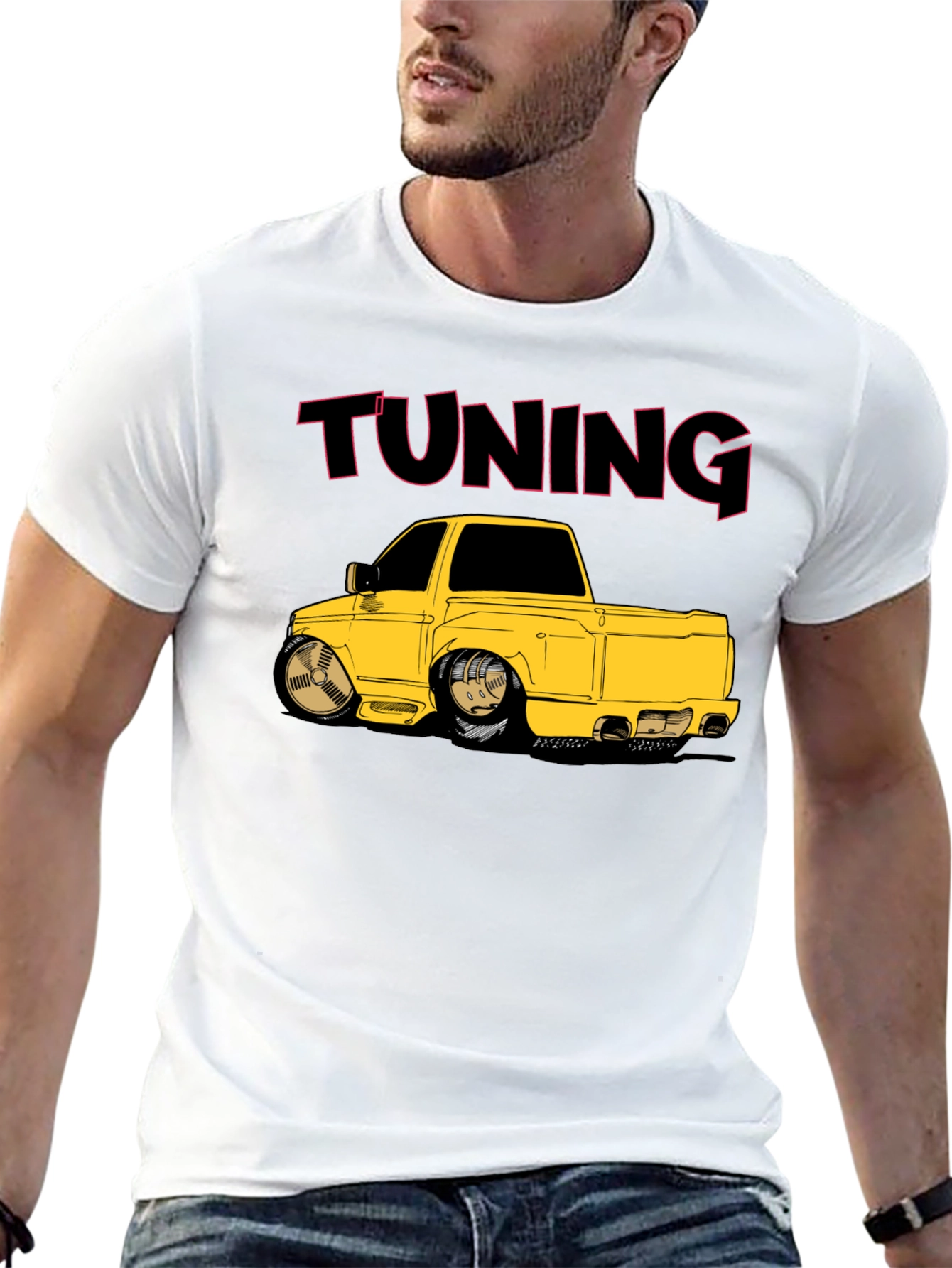 Tuning Car Graphic T-Shirt - Black Cotton Tee