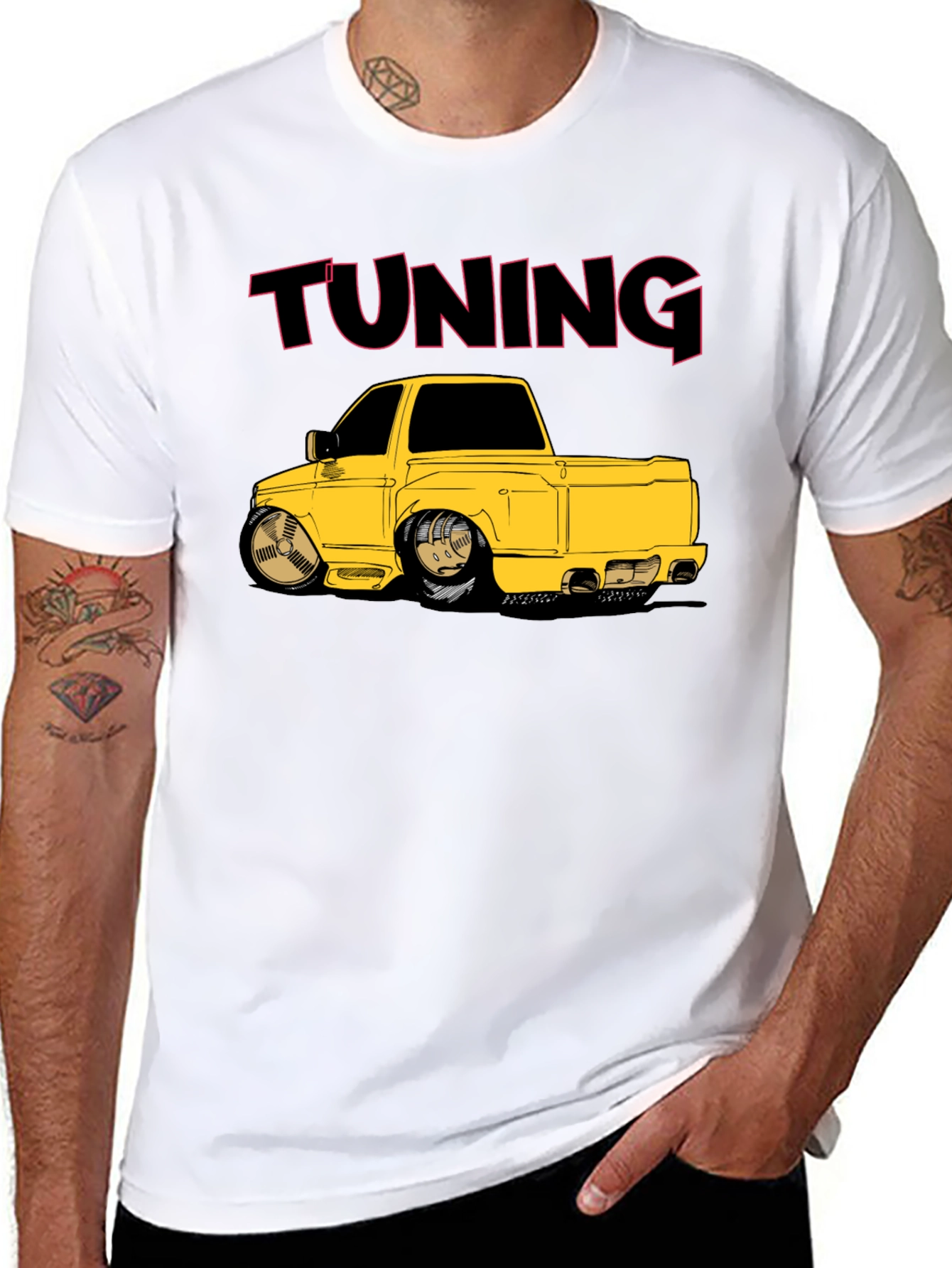 Tuning Car Graphic T-Shirt - Black Cotton Tee