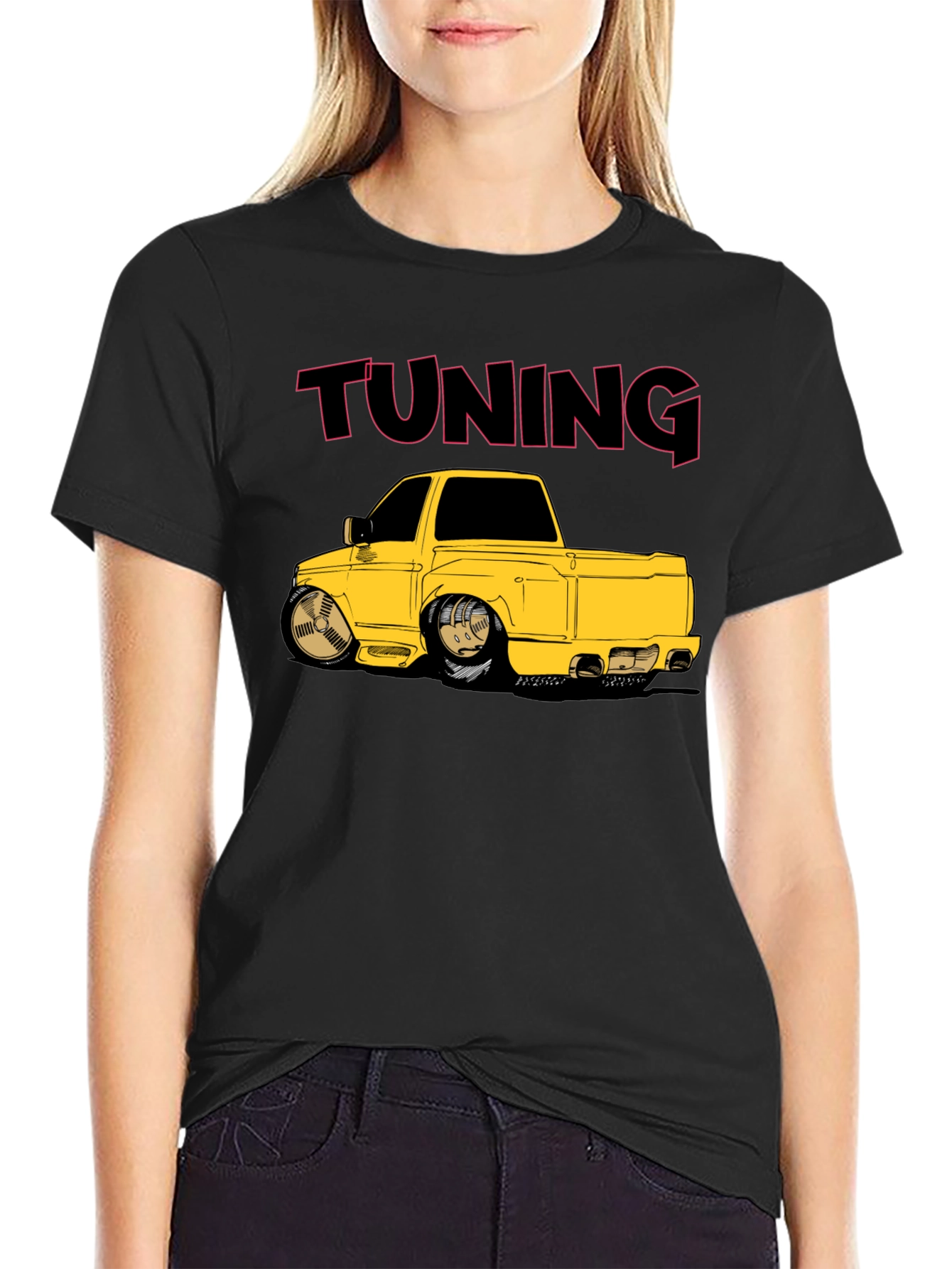 Tuning Car Graphic T-Shirt - Black Cotton Tee