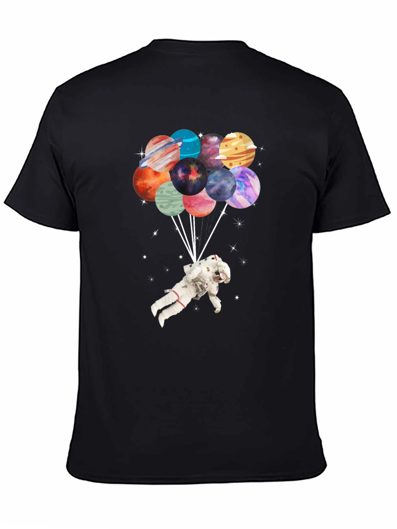 Astronaut Planet Balloon Graphic T-Shirt