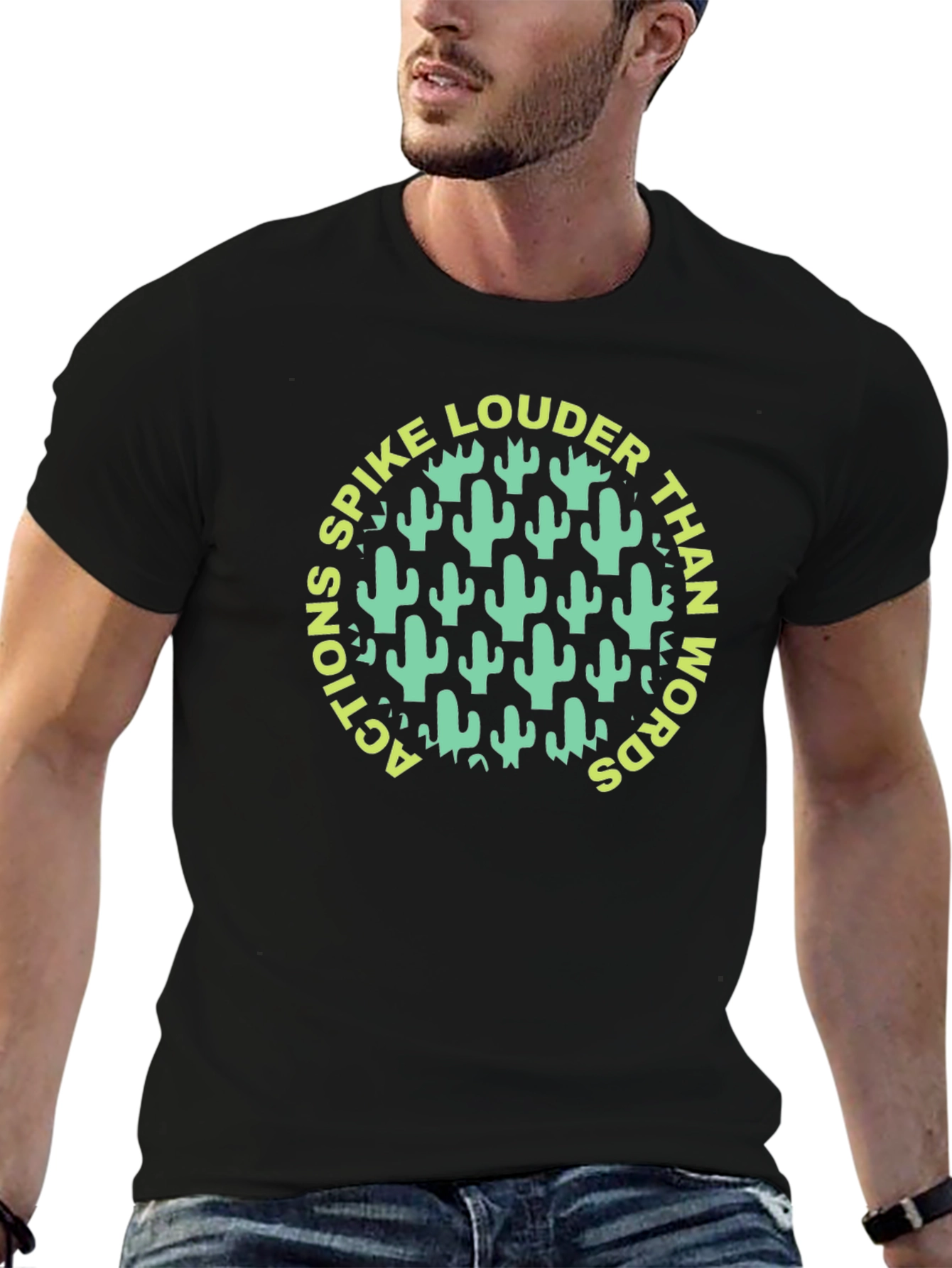 Spike Louder Graphic Tee - Cactus Design