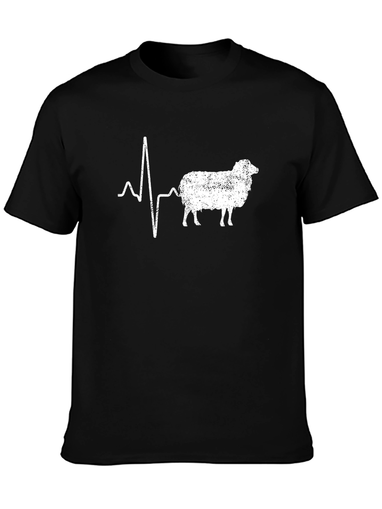Sheep Heartbeat T-Shirt - Black