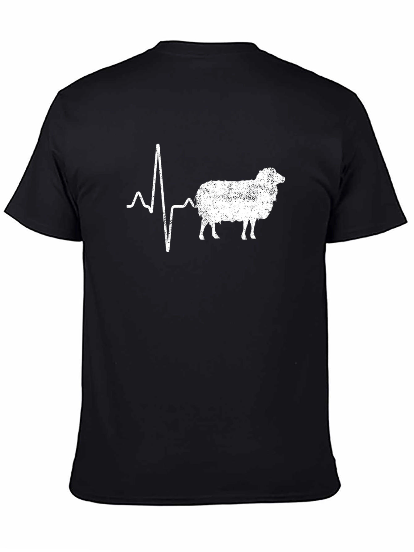 Sheep Heartbeat T-Shirt - Black
