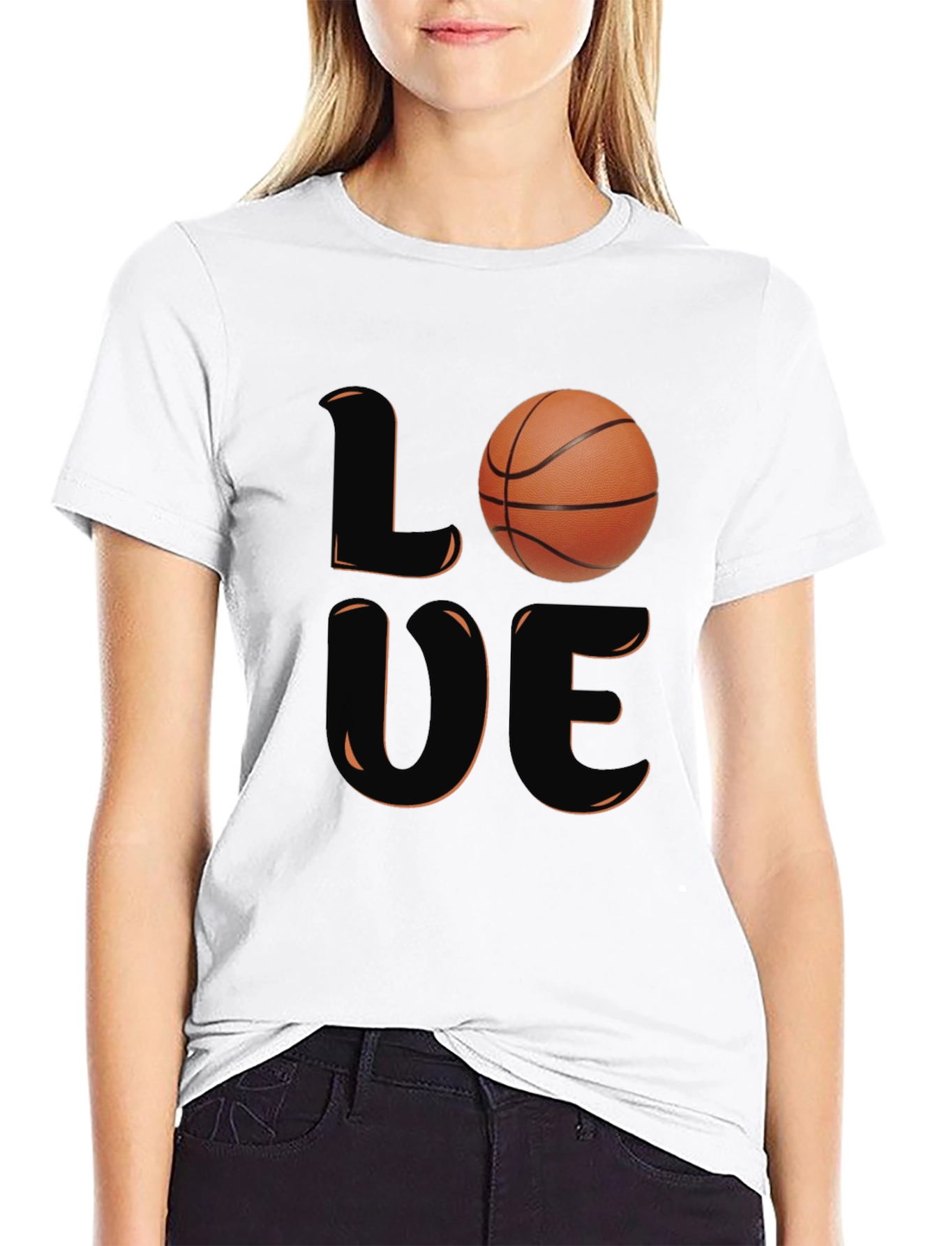 Love Basketball Graphic T-Shirt - Black