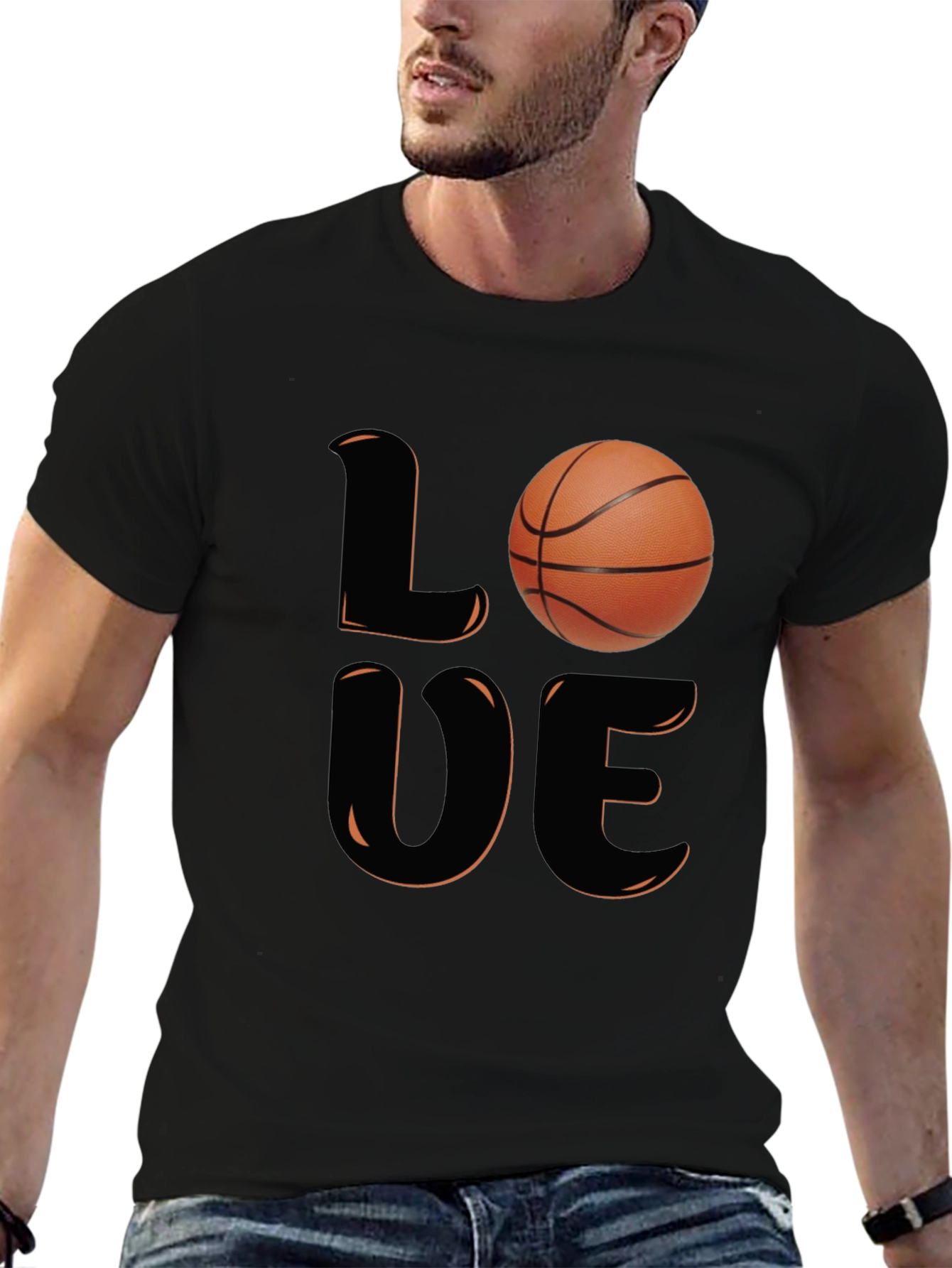 Love Basketball Graphic T-Shirt - Black
