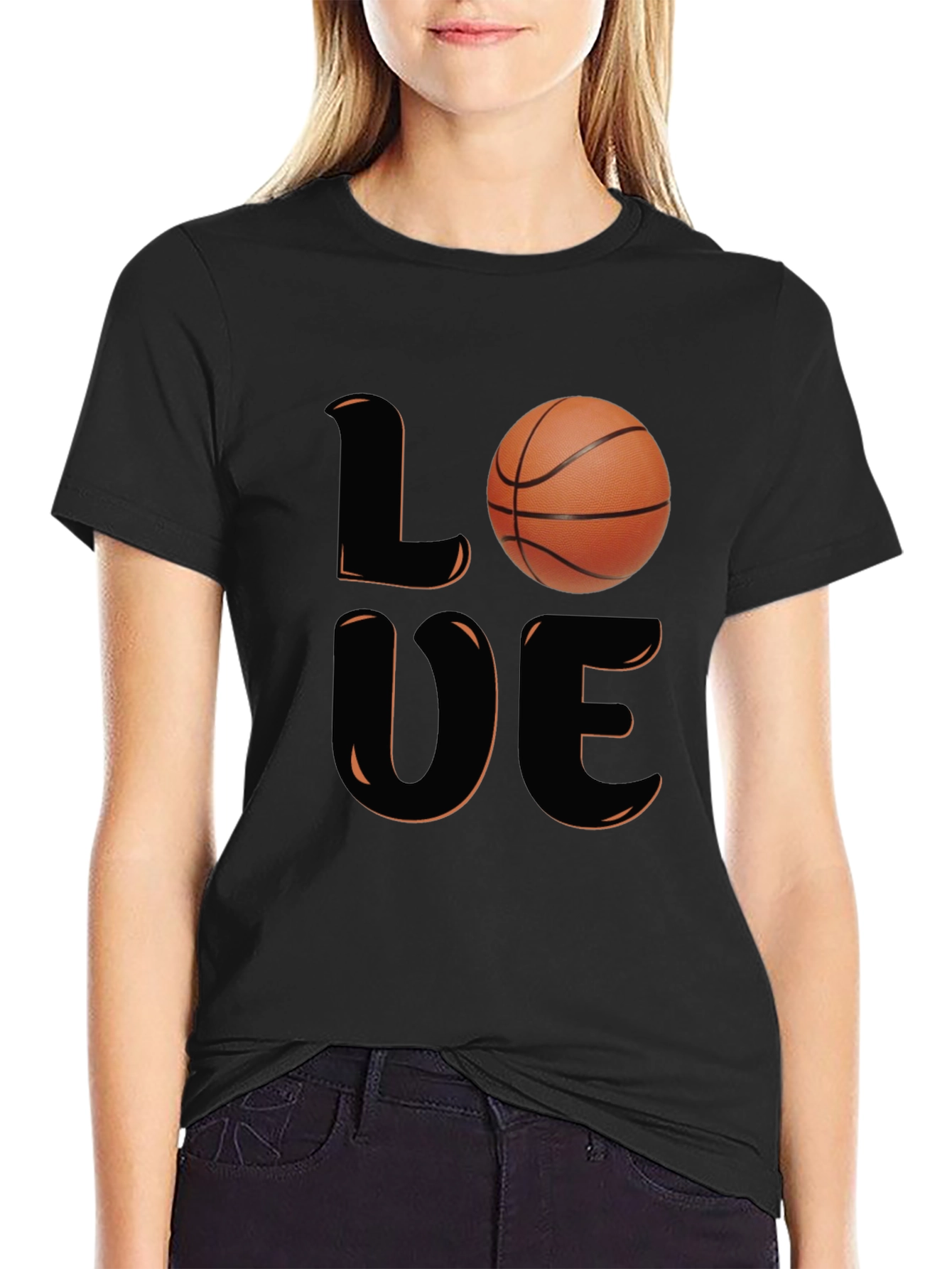 Love Basketball Graphic T-Shirt - Black