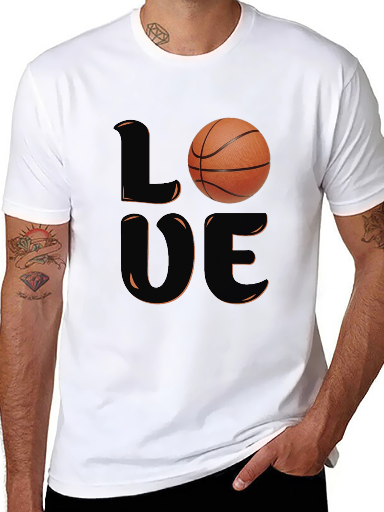 Love Basketball Graphic T-Shirt - Black
