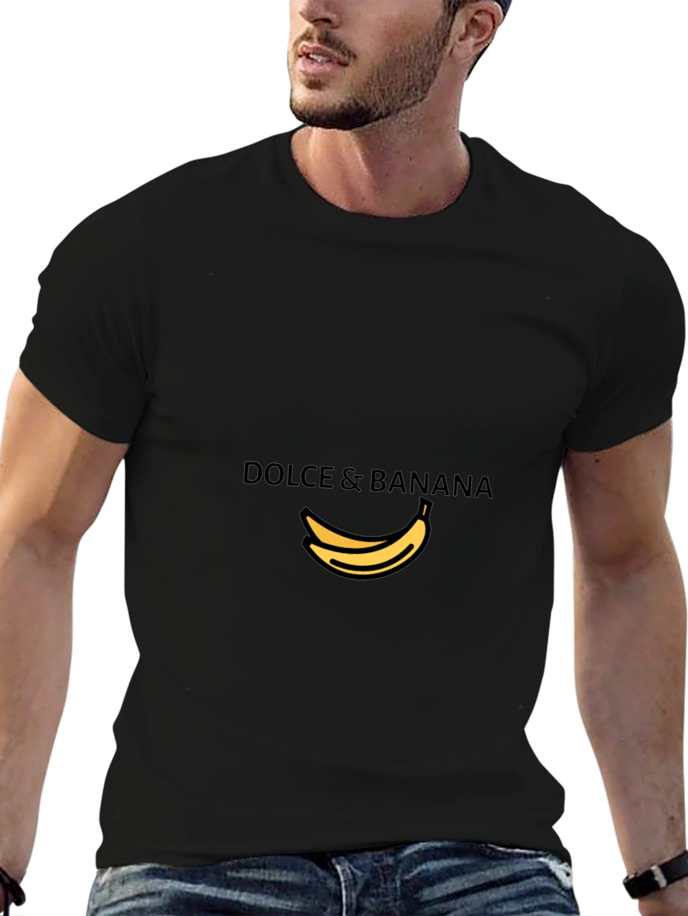 Dolce & Banana Mens Black Graphic Tee