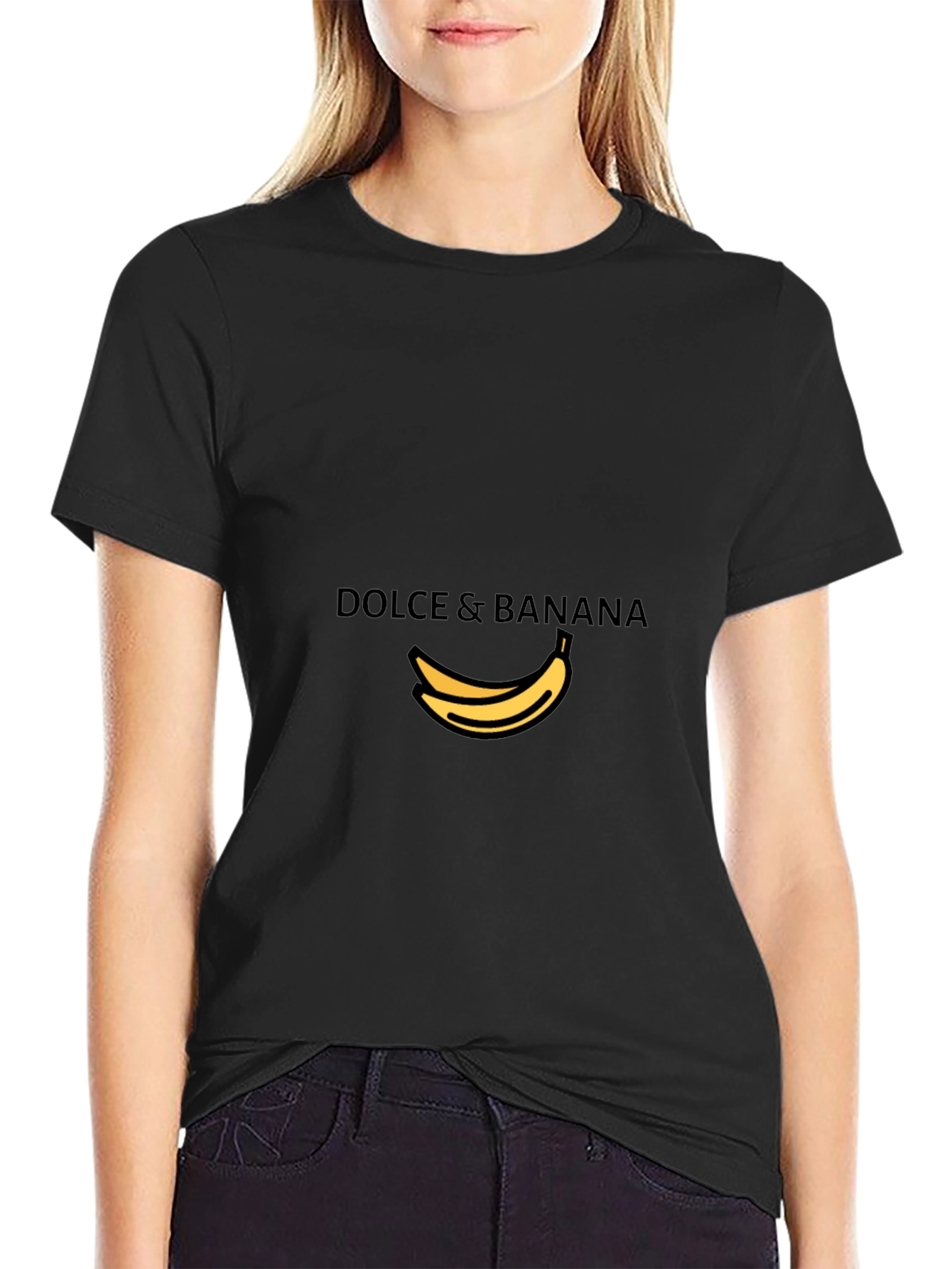 Dolce & Banana Mens Black Graphic Tee