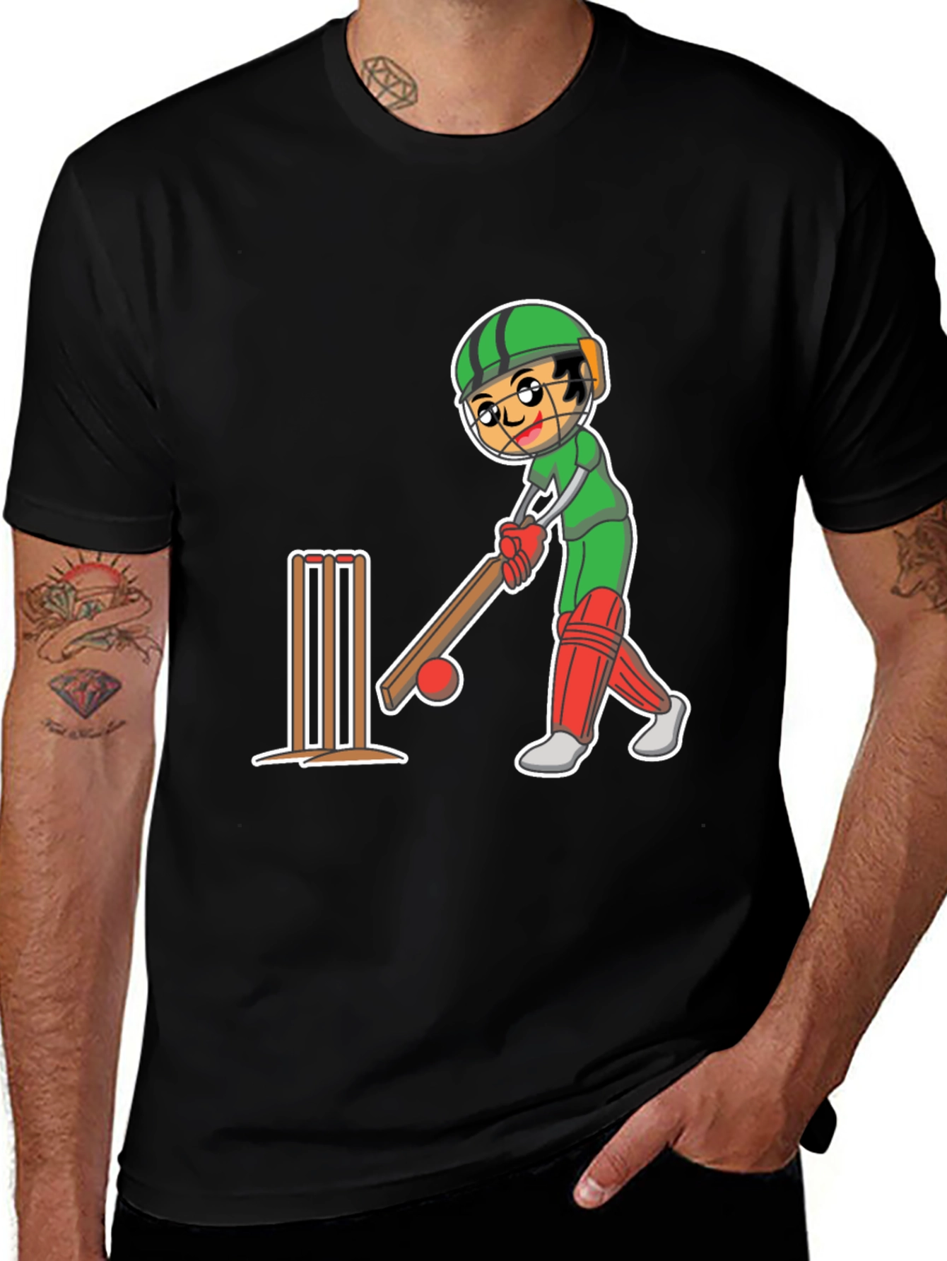 Cricket Player Graphic Tee