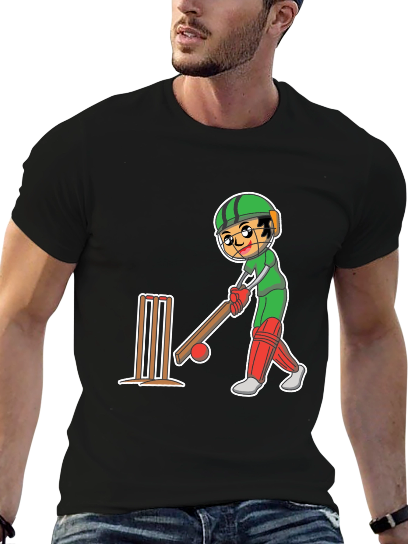 Cricket Player Graphic Tee