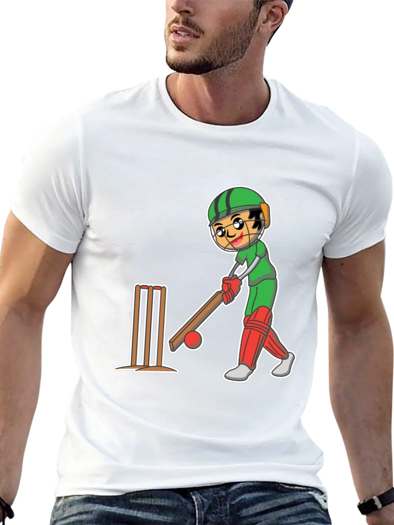 Cricket Player Graphic Tee