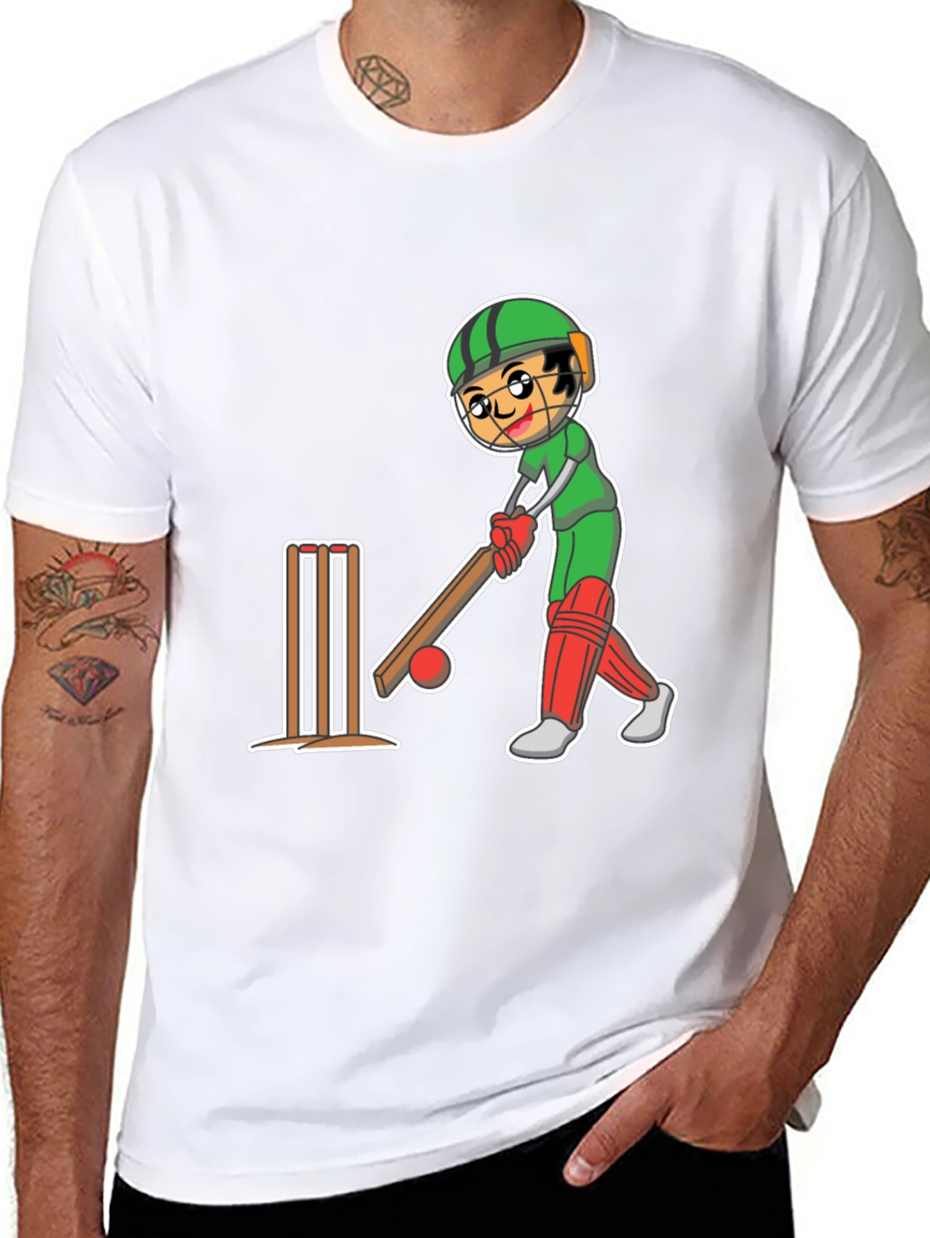 Cricket Player Graphic Tee
