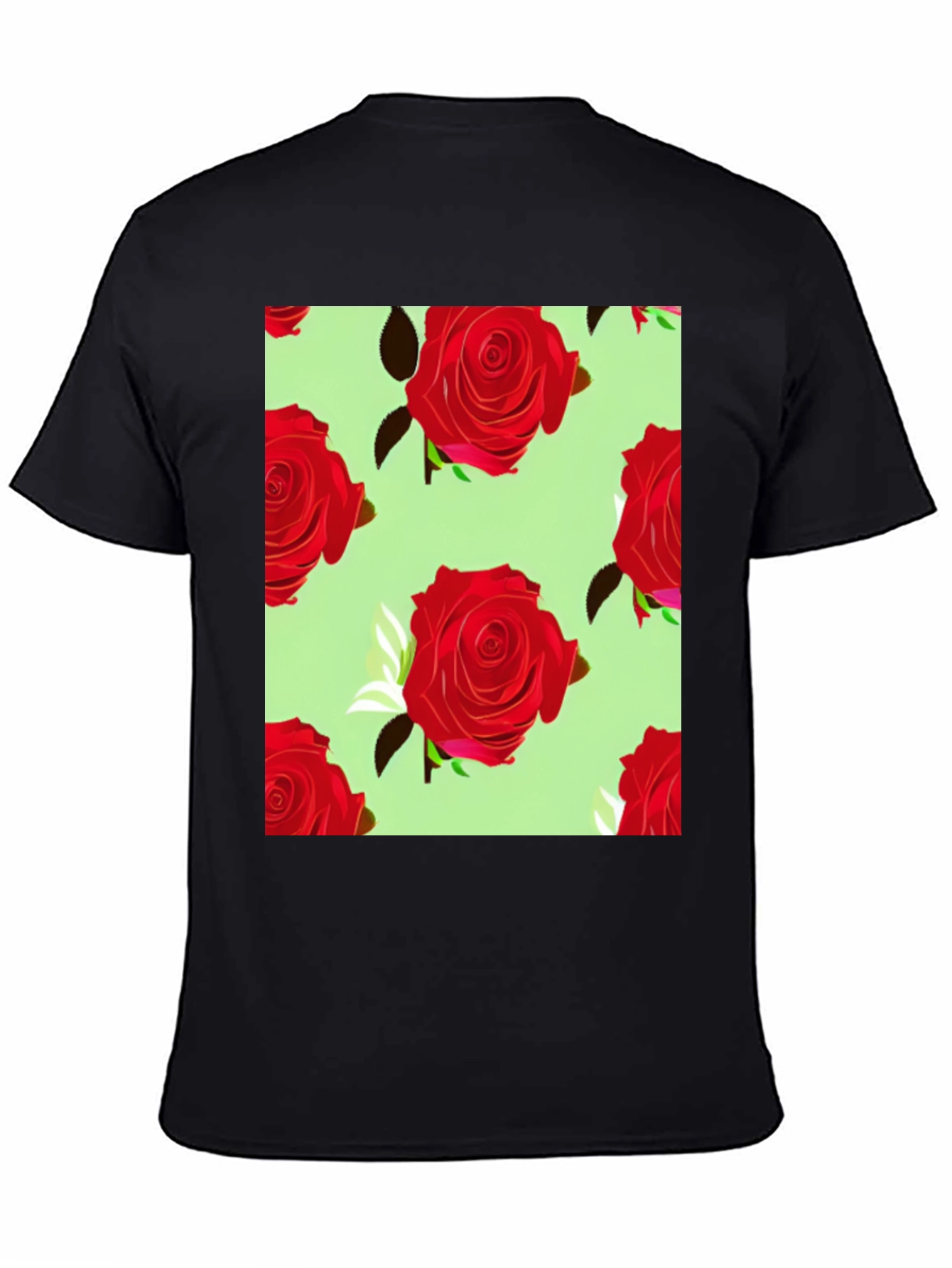 Floral Rose Print Mens T-Shirt