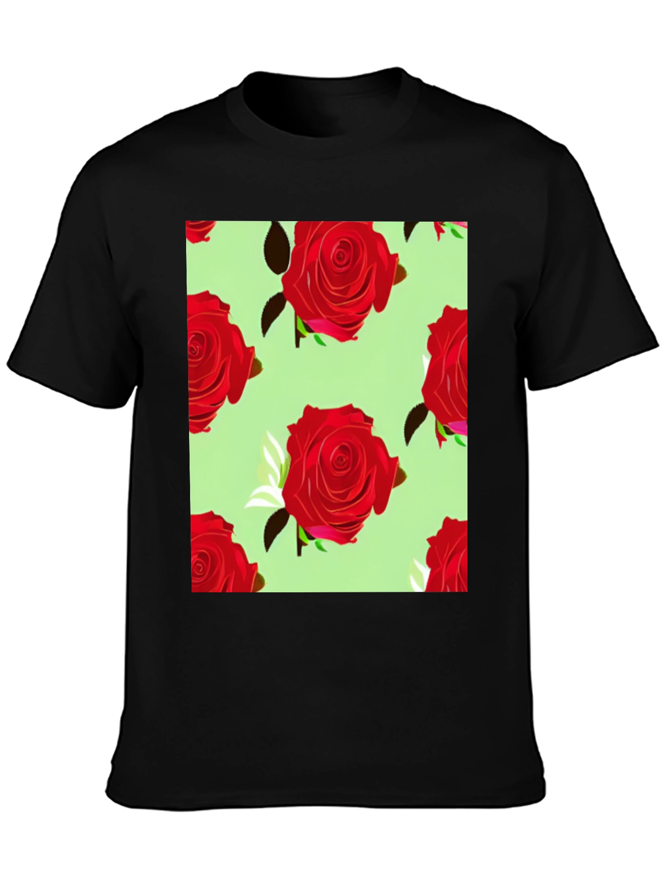 Floral Rose Print Mens T-Shirt