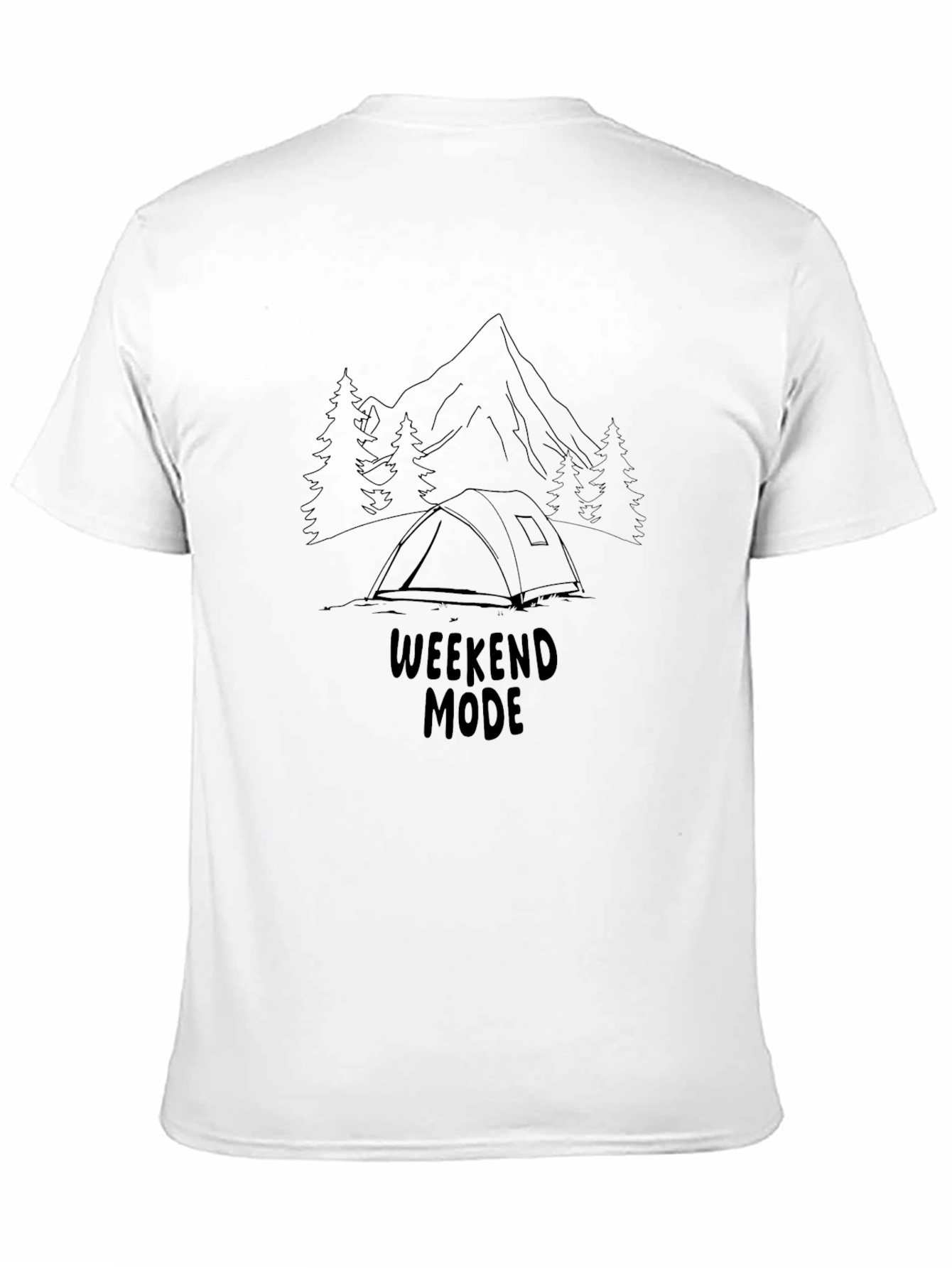 Weekend Mode Camping Graphic Tee - Black