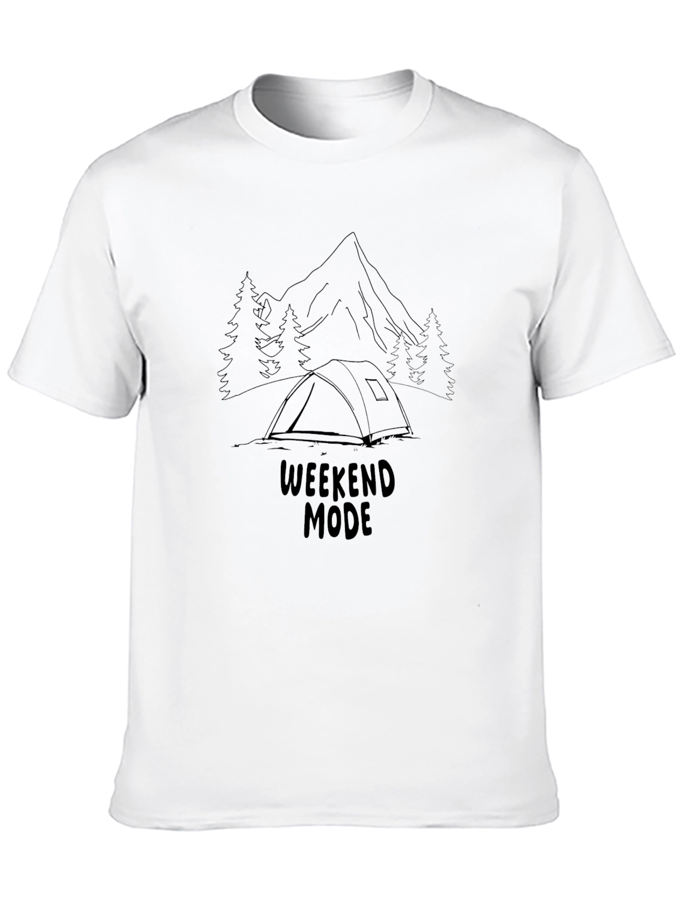 Weekend Mode Camping Graphic Tee - Black