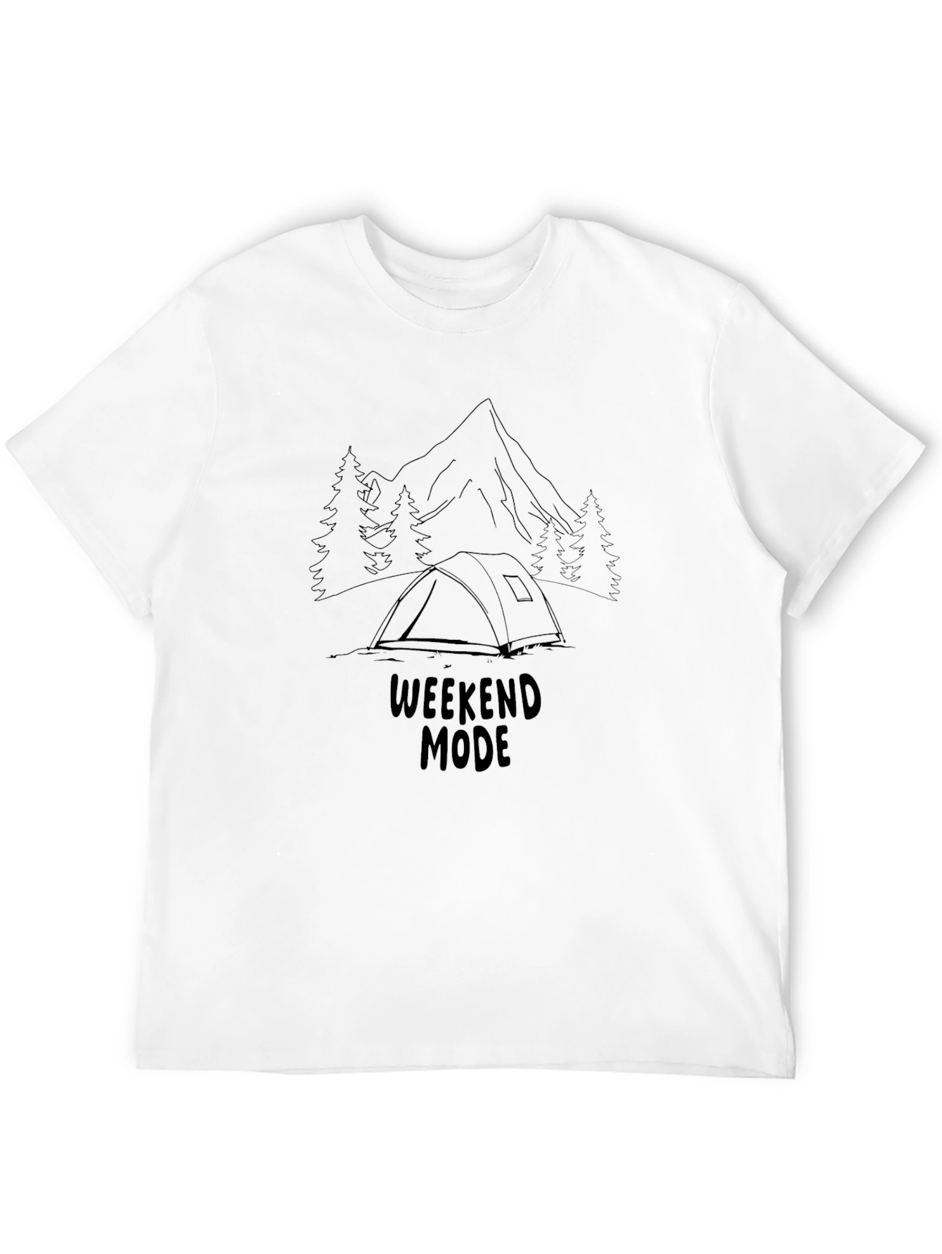 Weekend Mode Camping Graphic Tee - Black