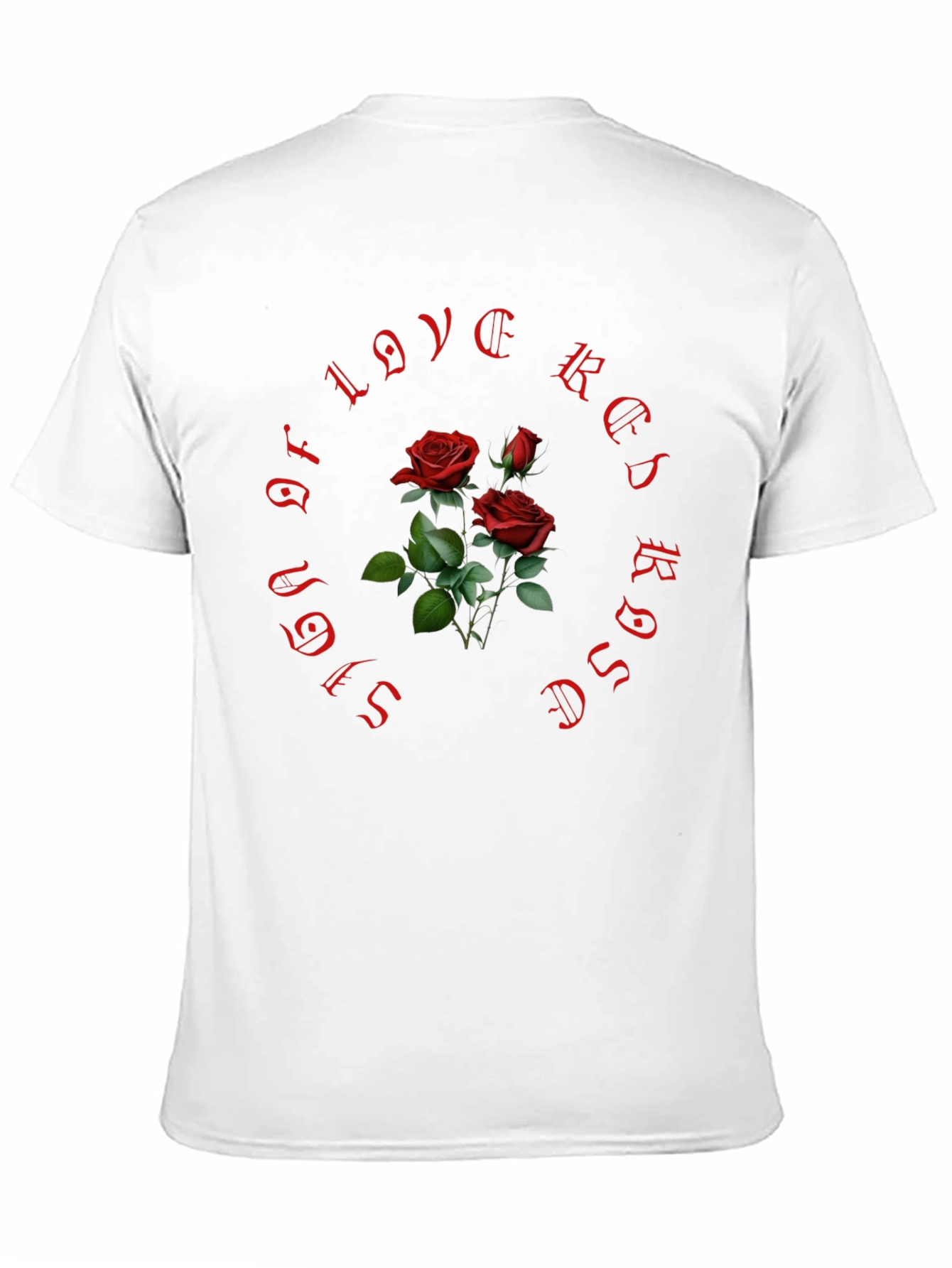 Red Roses of Love Black T-Shirt