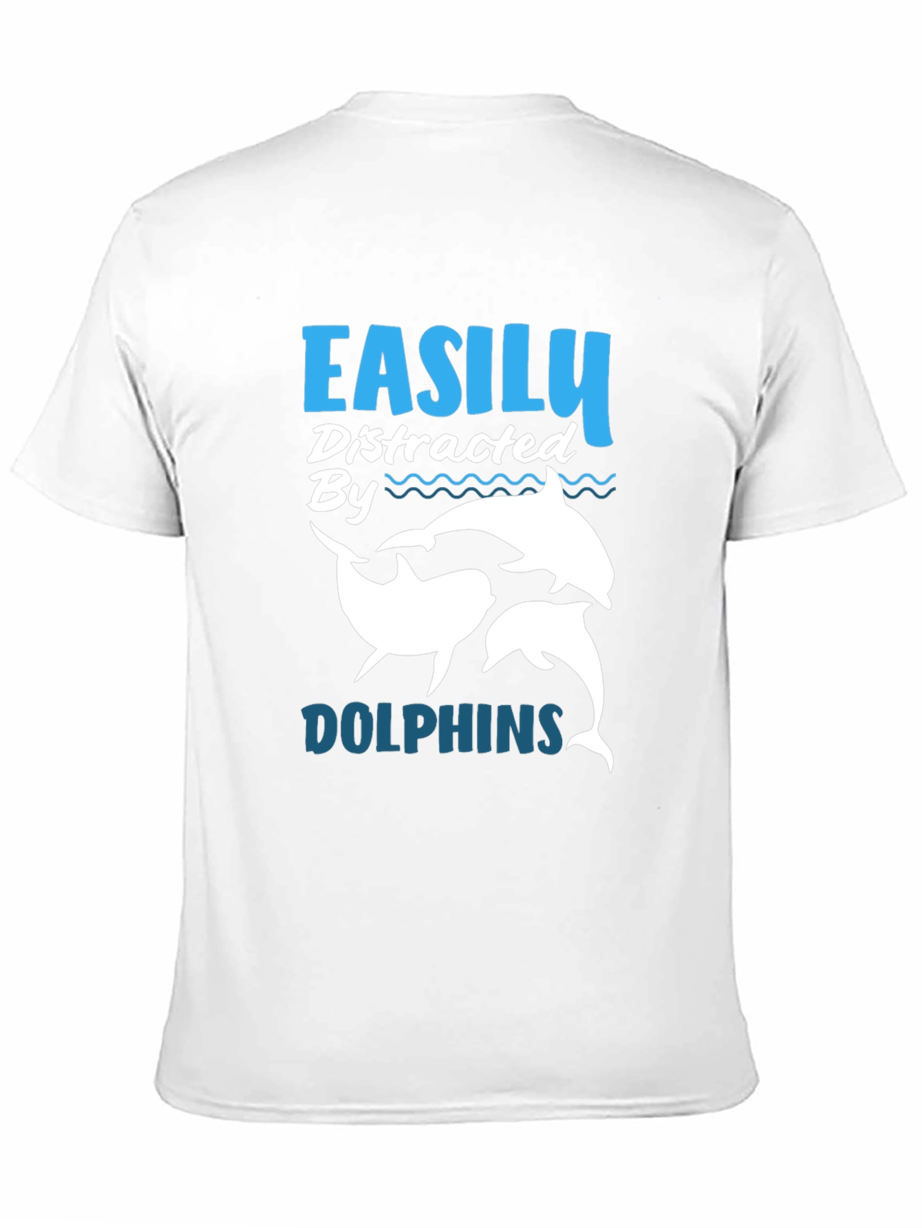 Easily Distracted By Dolphins Black T-Shirt