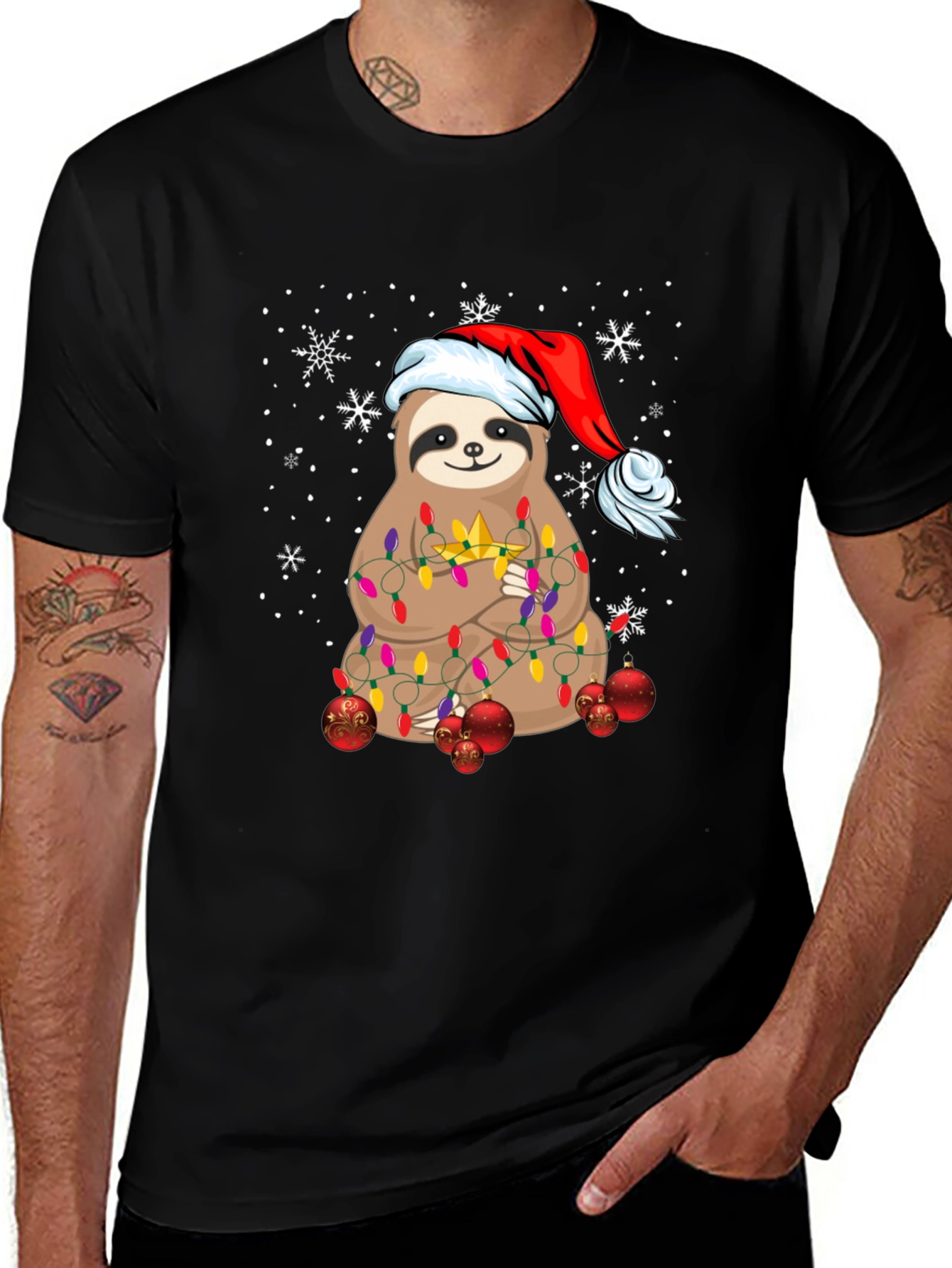 Festive Sloth Christmas T-Shirt