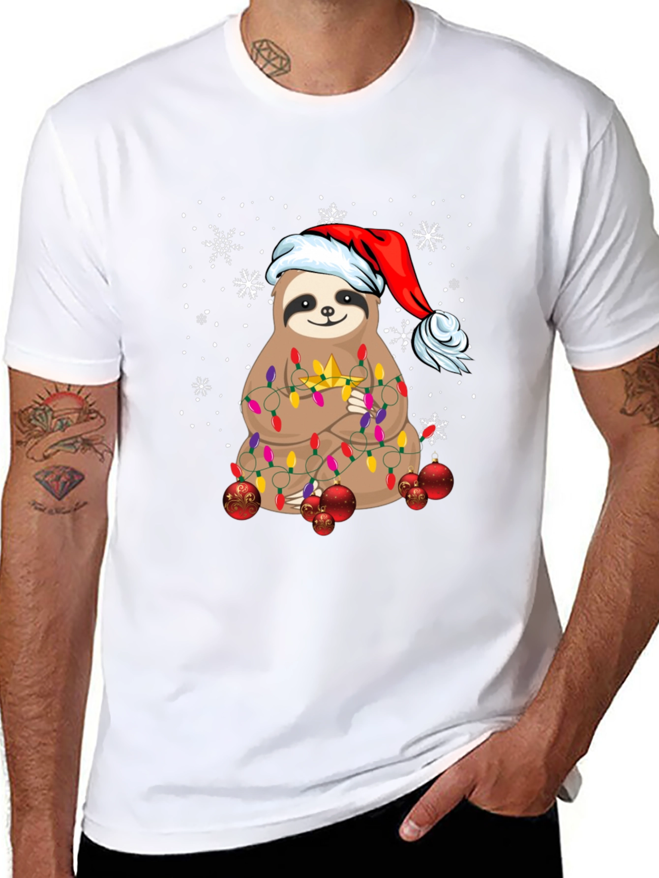 Festive Sloth Christmas T-Shirt