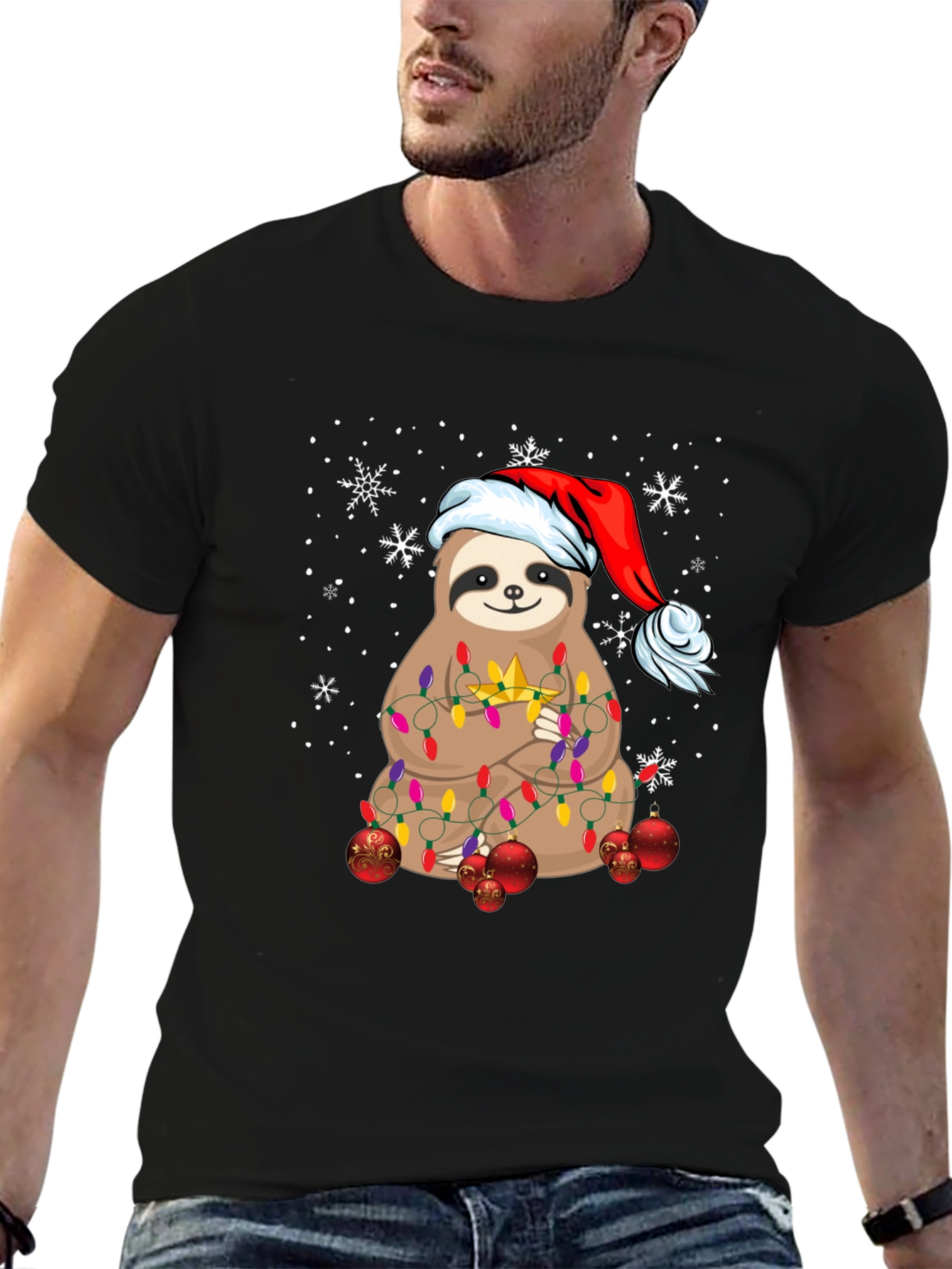 Festive Sloth Christmas T-Shirt