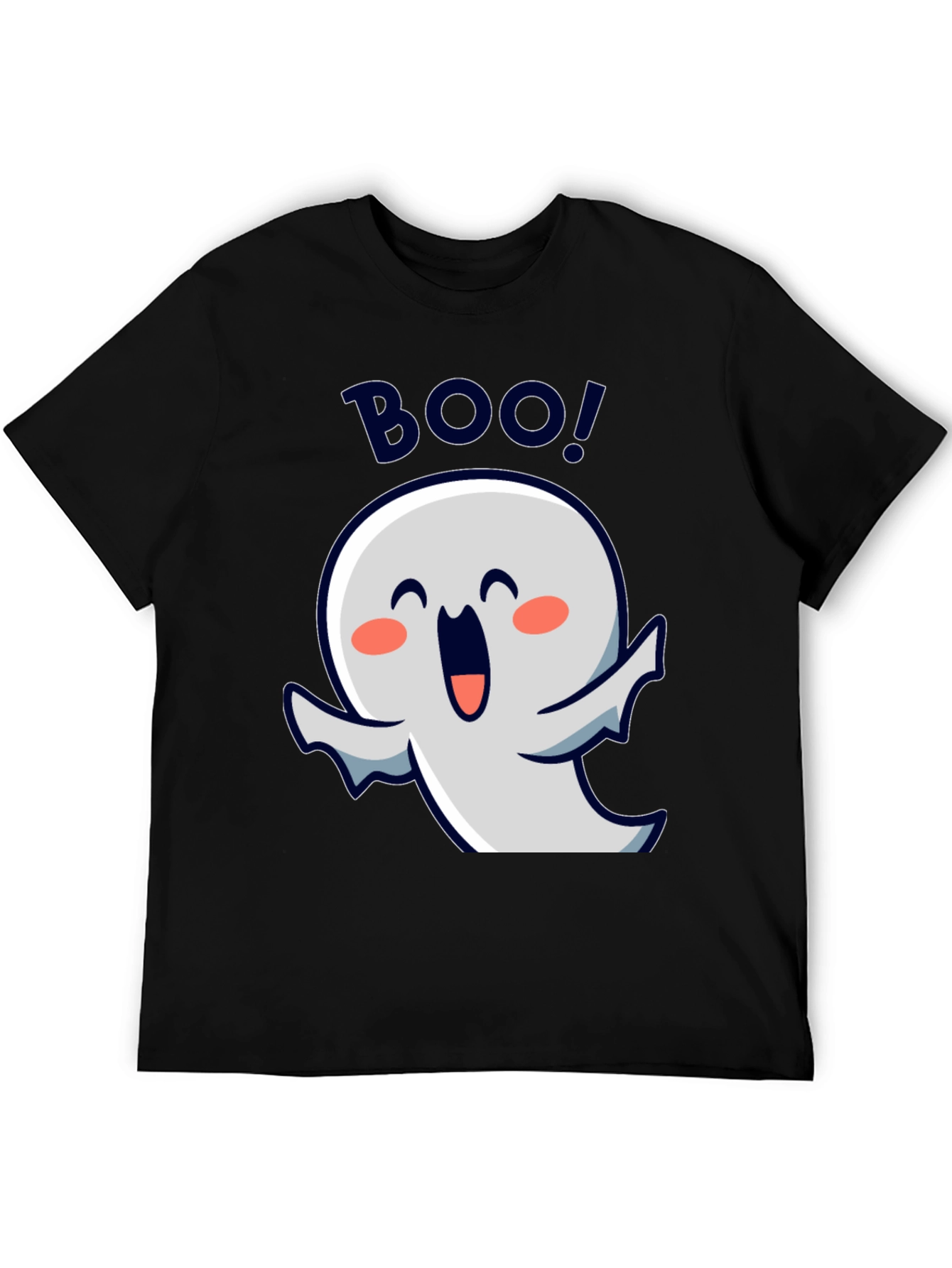 Cute Ghost Boo! Black Halloween T-Shirt