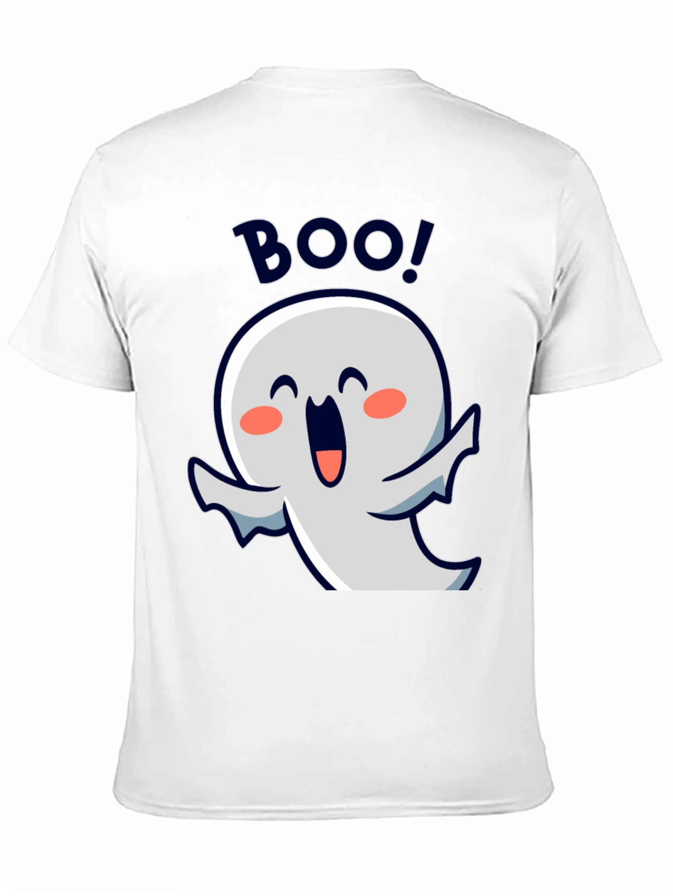 Cute Ghost Boo! Black Halloween T-Shirt