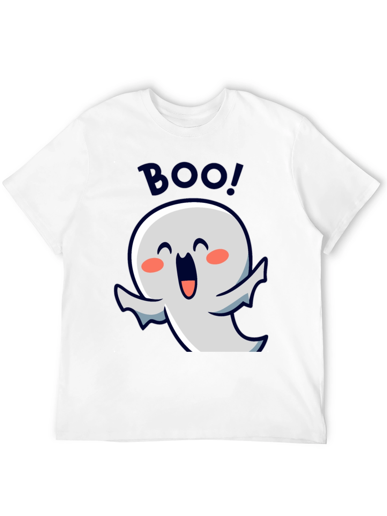 Cute Ghost Boo! Black Halloween T-Shirt