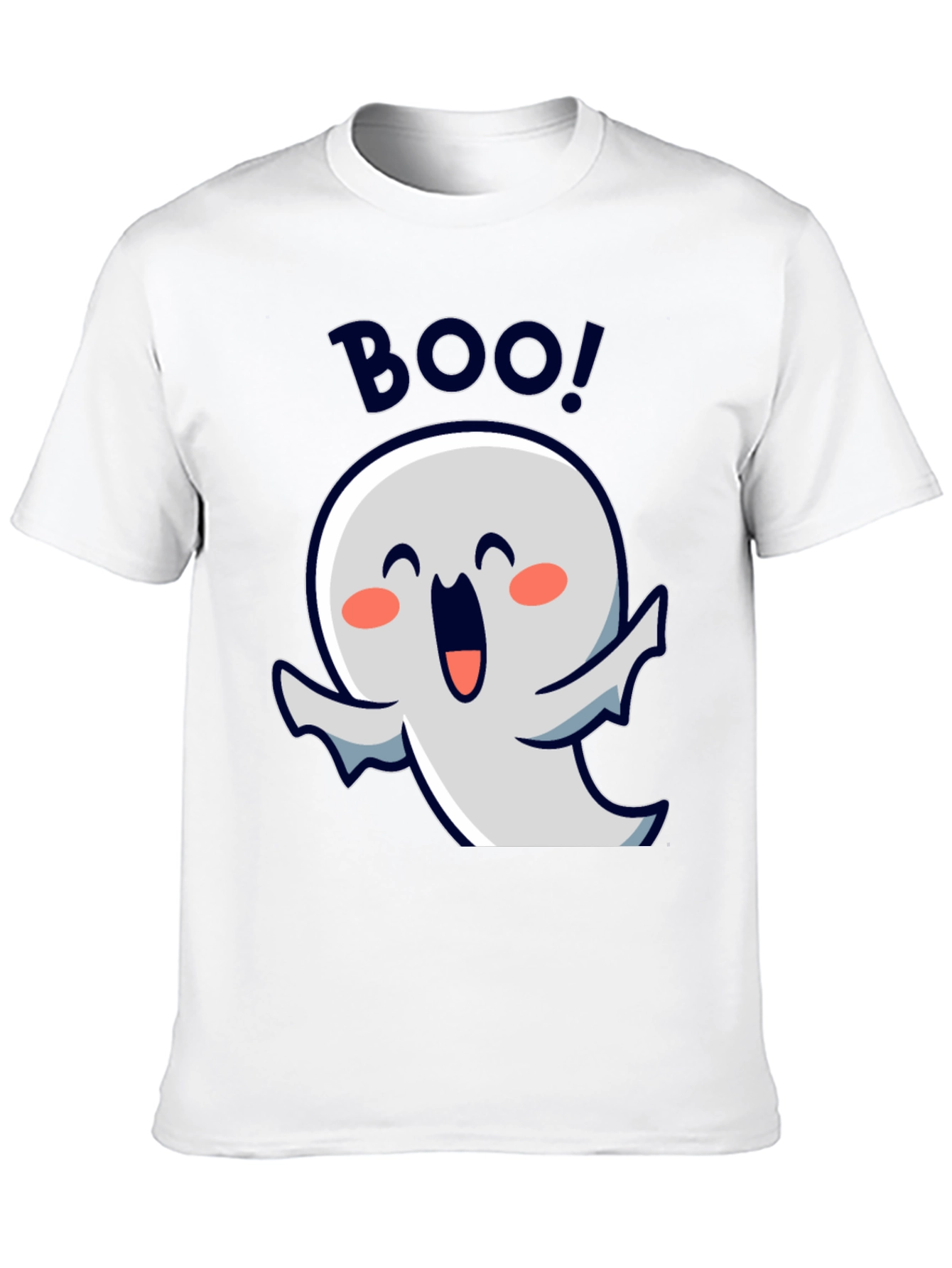 Cute Ghost Boo! Black Halloween T-Shirt