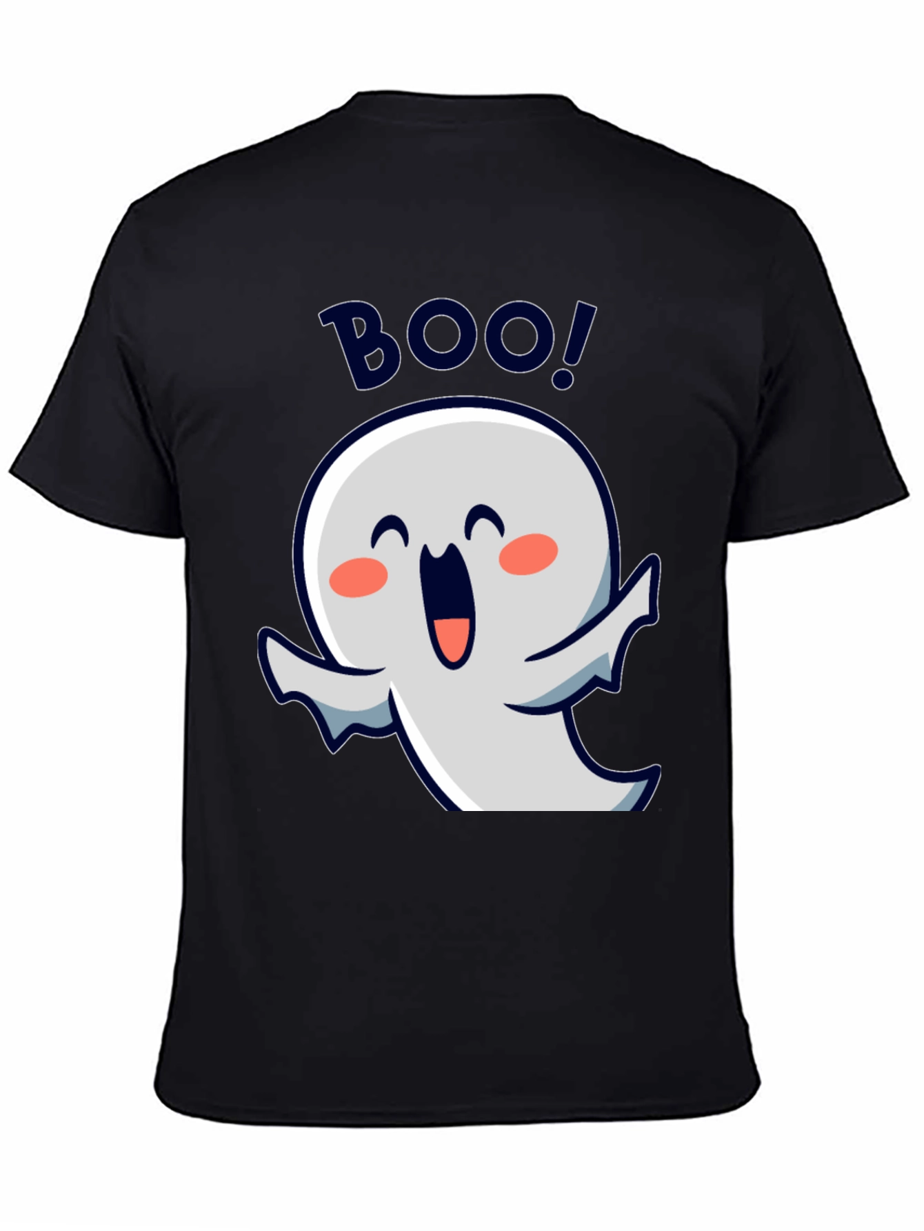 Cute Ghost Boo! Black Halloween T-Shirt