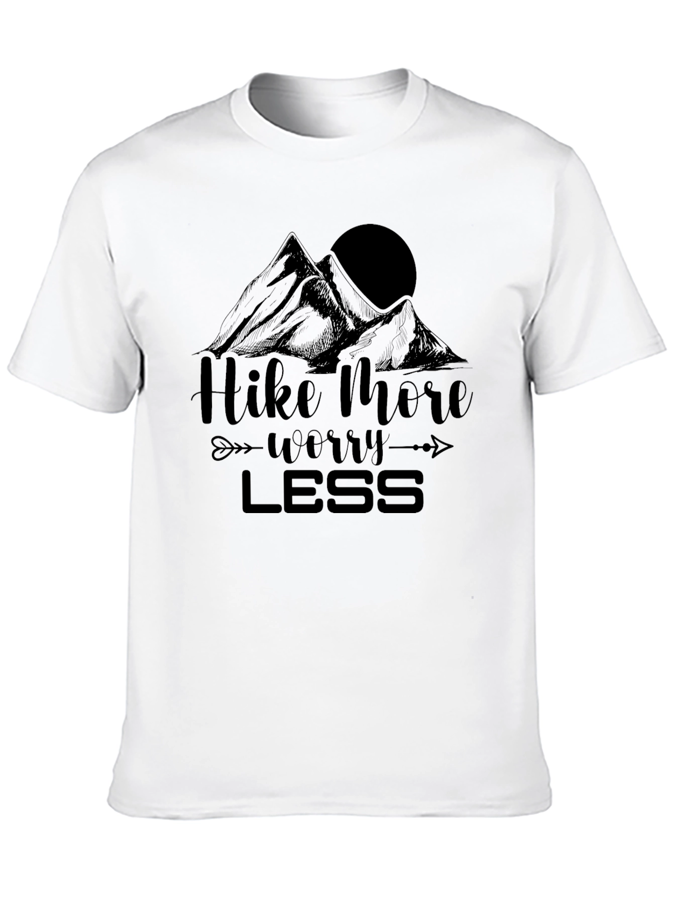 Hike More Worry Less Black Graphic Tee