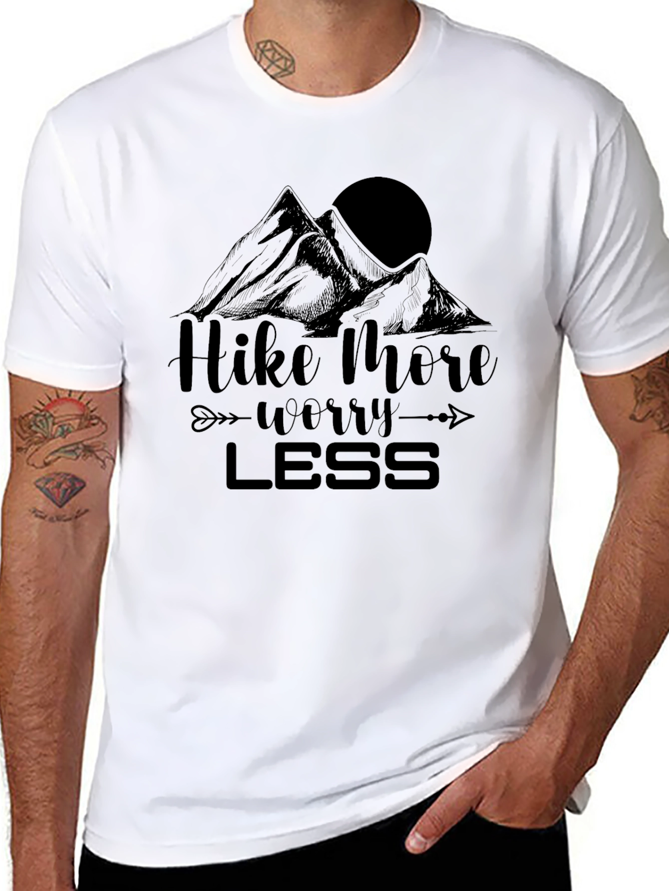 Hike More Worry Less Black Graphic Tee
