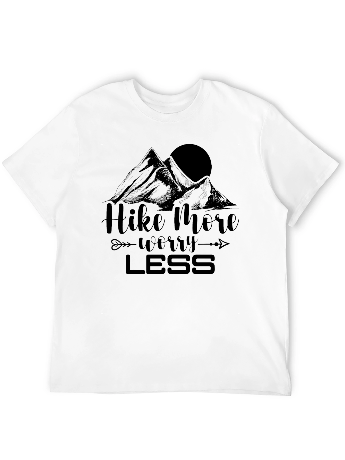 Hike More Worry Less Black Graphic Tee