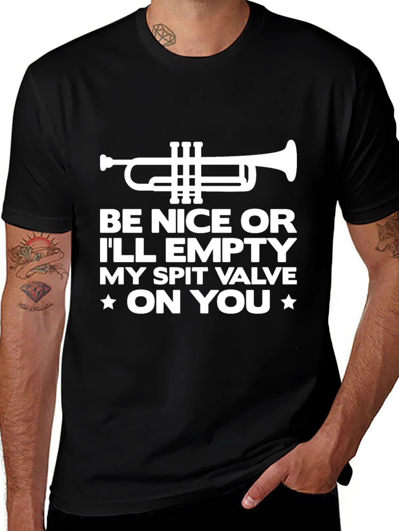 Funny Trumpet T-Shirt - Spit Valve Warning