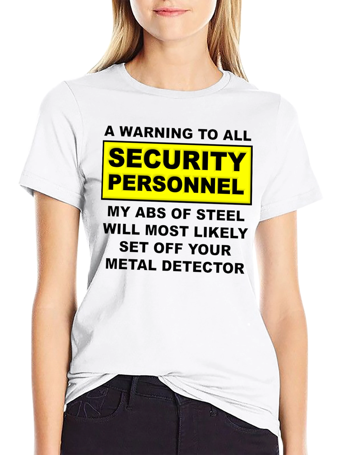 Warning Security Personnel Abs of Steel T-Shirt
