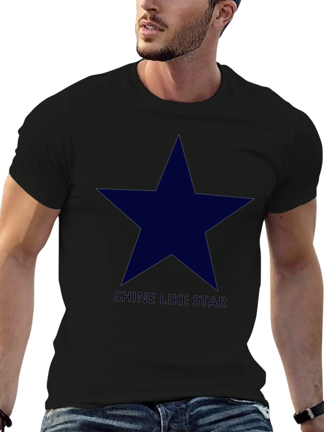 Shine Like Star - Mens Black Graphic Tee