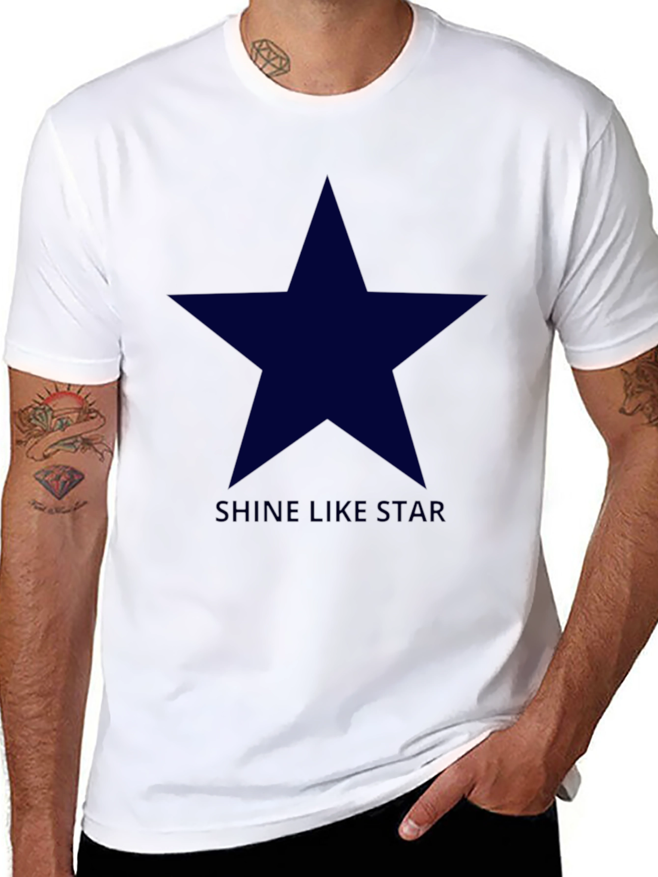 Shine Like Star - Mens Black Graphic Tee