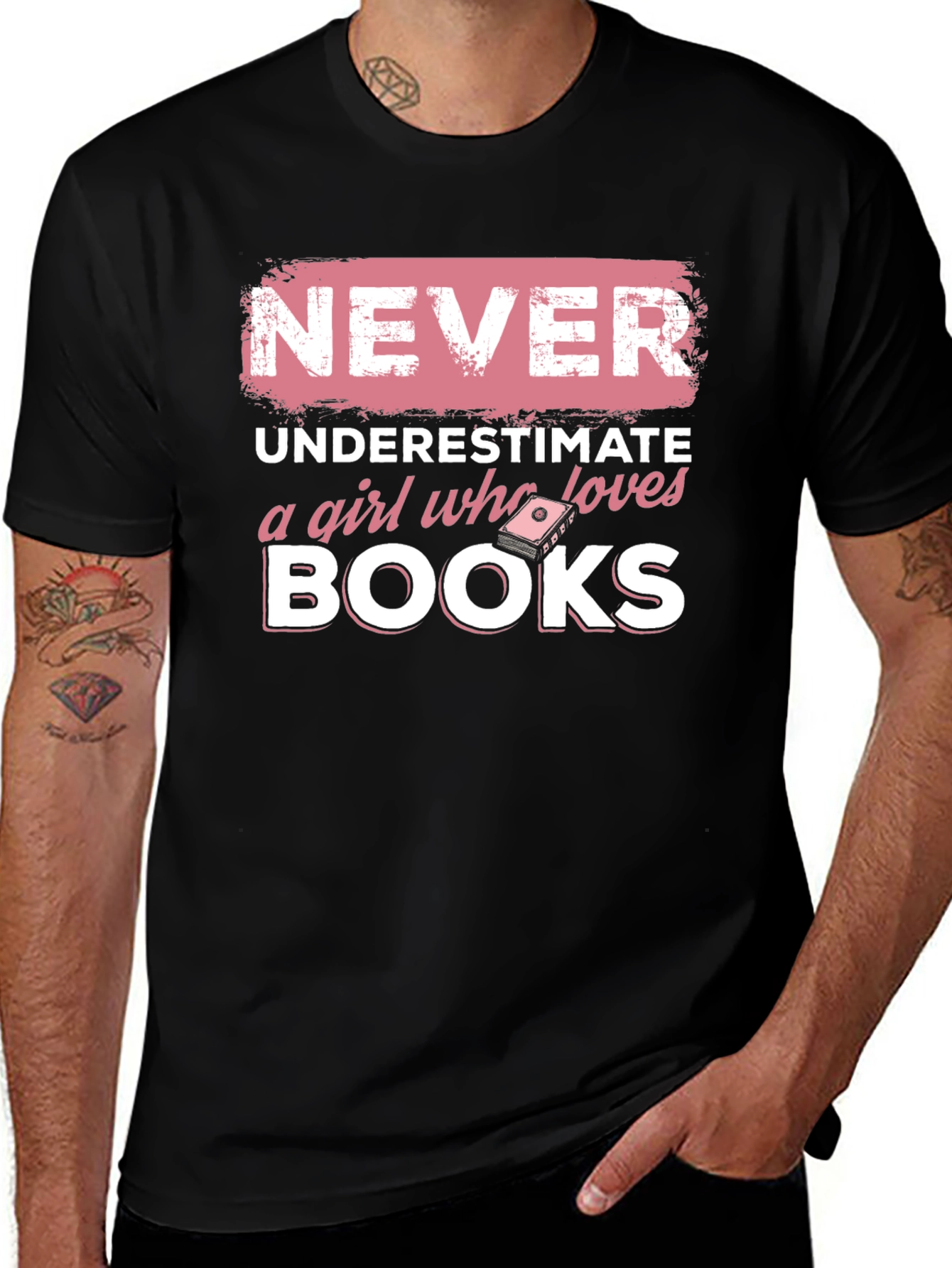 Never Underestimate Book Lover T-Shirt