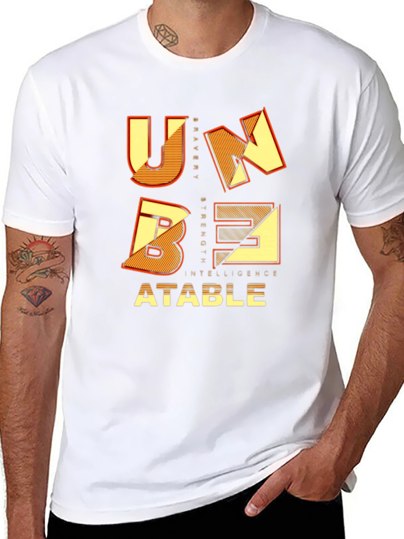 Unbeatable Graphic T-Shirt - Bravery Strength Intelligence
