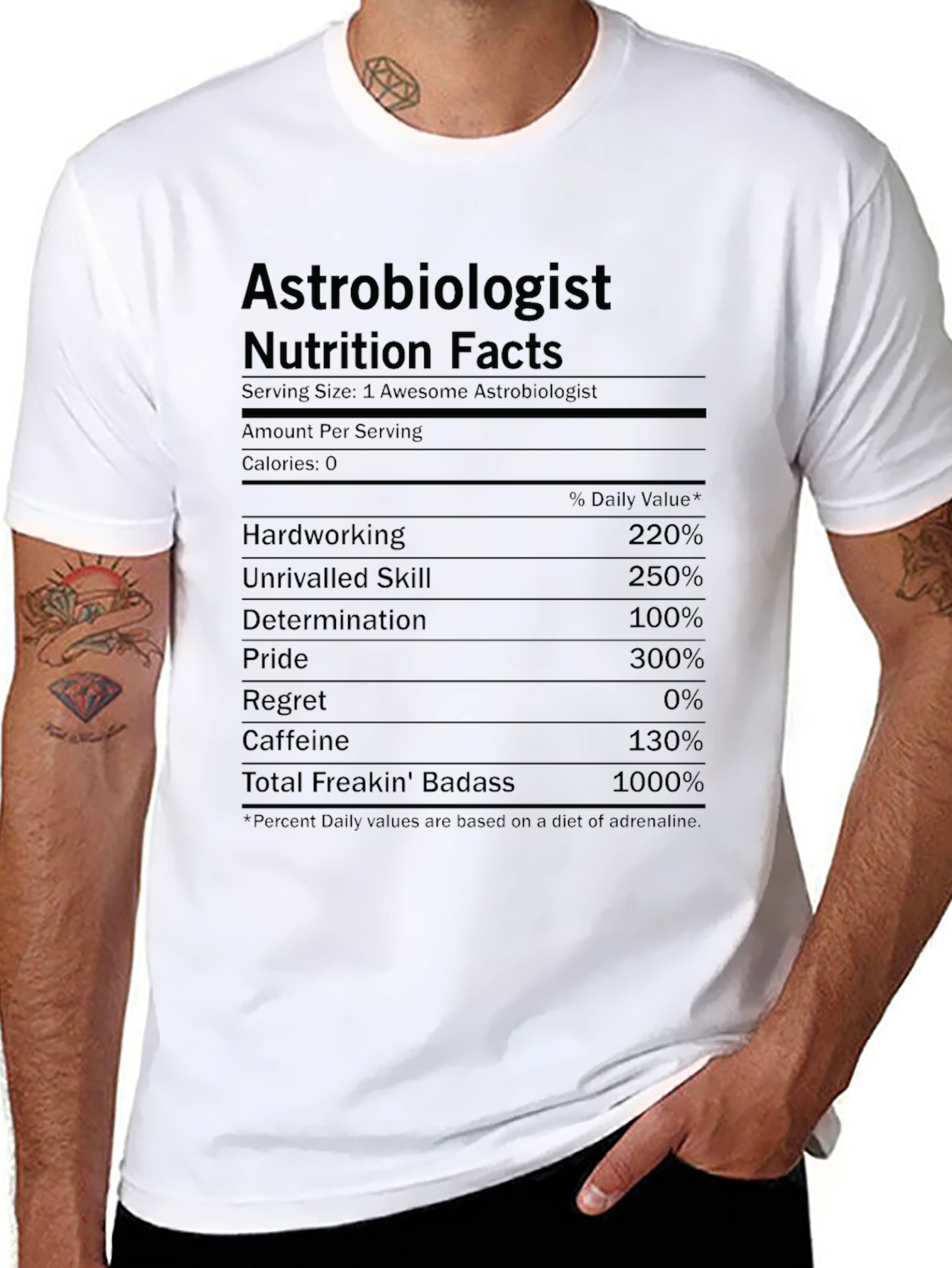 Astrobiologist Nutrition Facts T-Shirt - Funny Science Tee