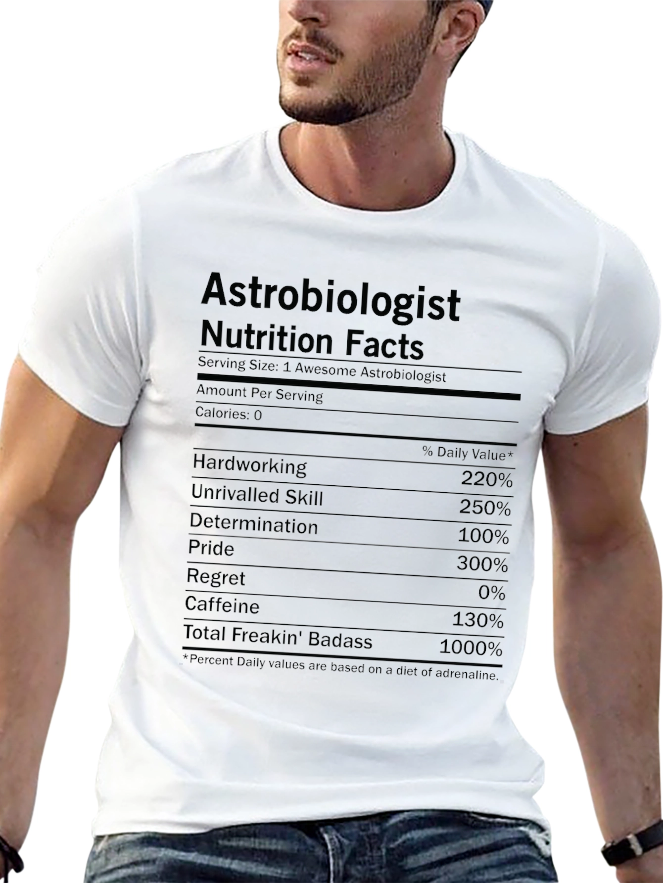 Astrobiologist Nutrition Facts T-Shirt - Funny Science Tee